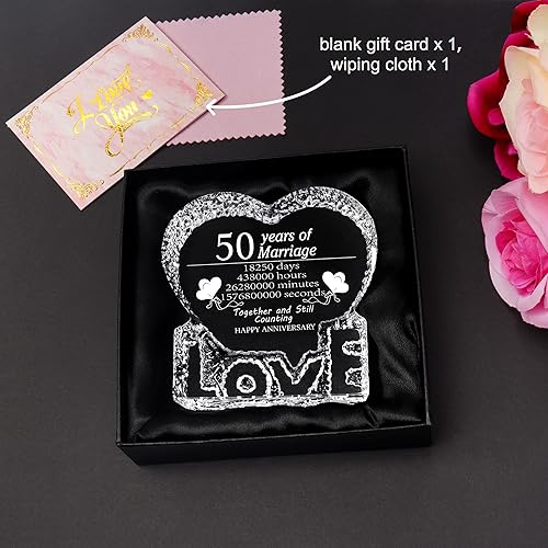 Miniatura 2 de ZHSHWAT Regalos de cristal para aniversario de boda, 50 aniversario de boda, San Valentín, regalos de la madre para mujeres, hombres, mamá, papá,