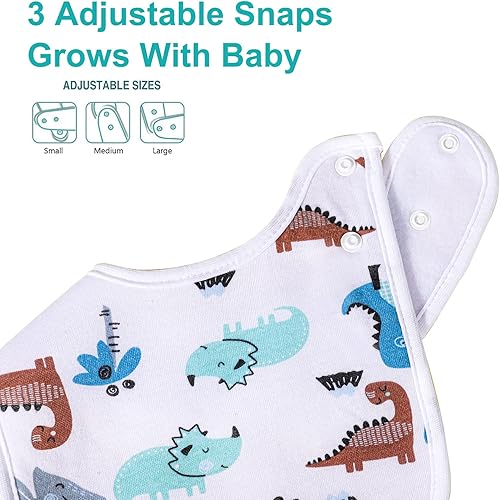 Miniatura 9 de Benoxine Baberos suaves y absorbentes de algodón orgánico bandana baberos para niños y niñas recién nacidos 0-36 meses