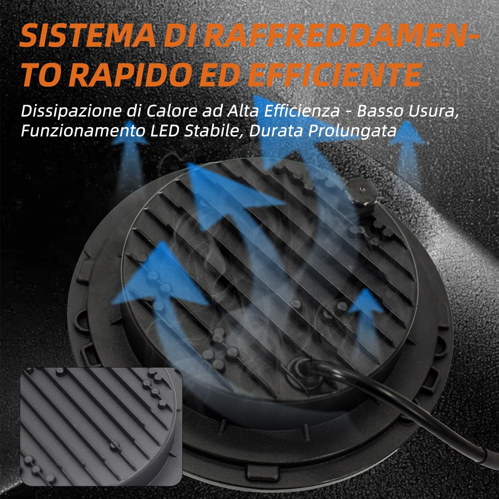 Faro LED 7 pollici con luce di marcia diurna Halo e indicatori di direzione per abbaglianti e anabbaglianti per Defender 90 110