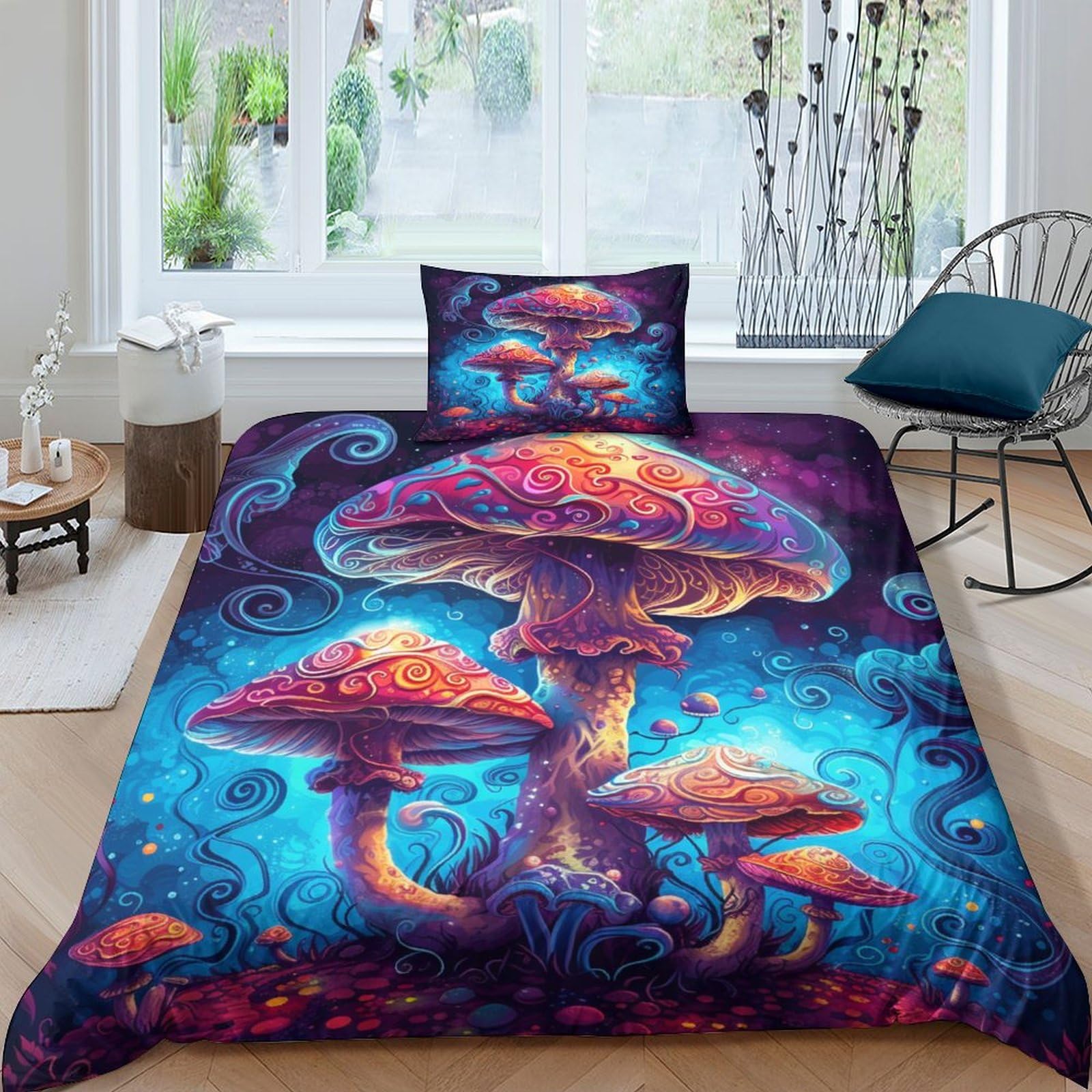 Parure de lit respirante et élégante avec housse de couette zippée 135x200 cm
