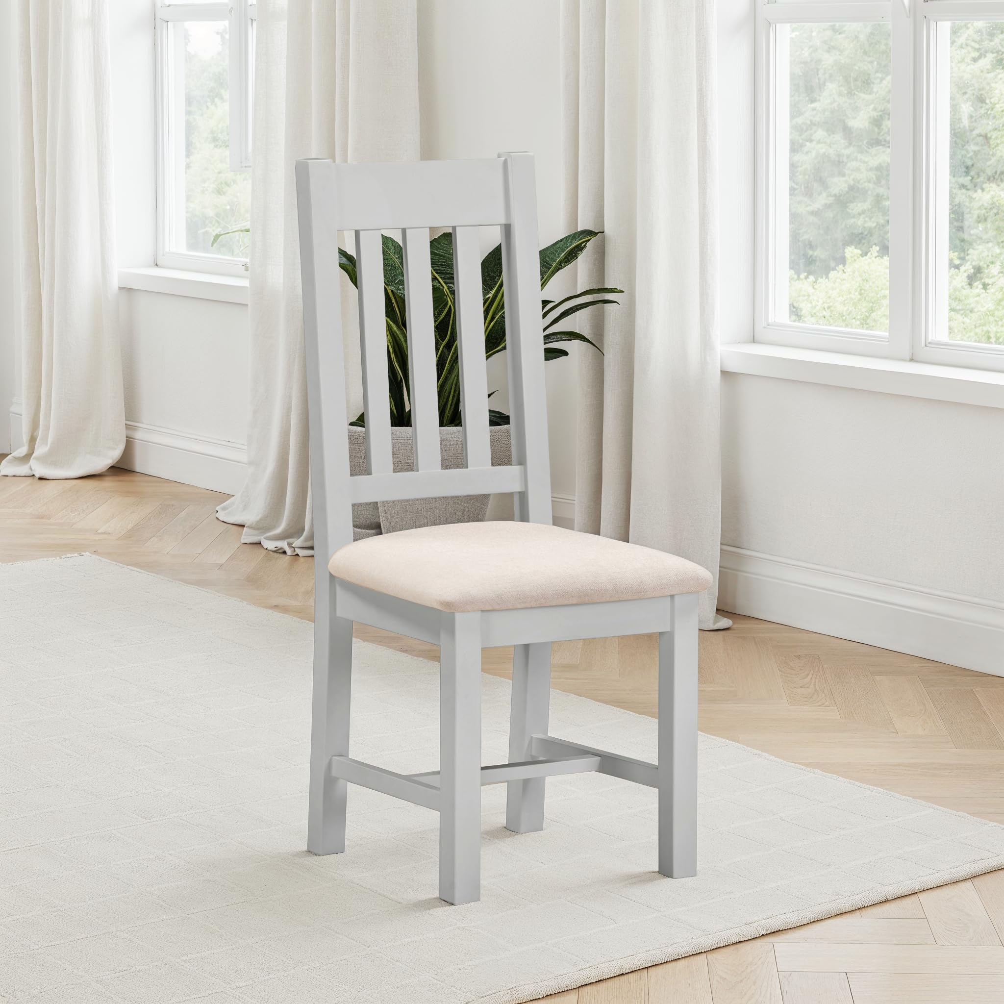 Windsor 50.5cm H Fabric Upholstered Slat Back Side Chair