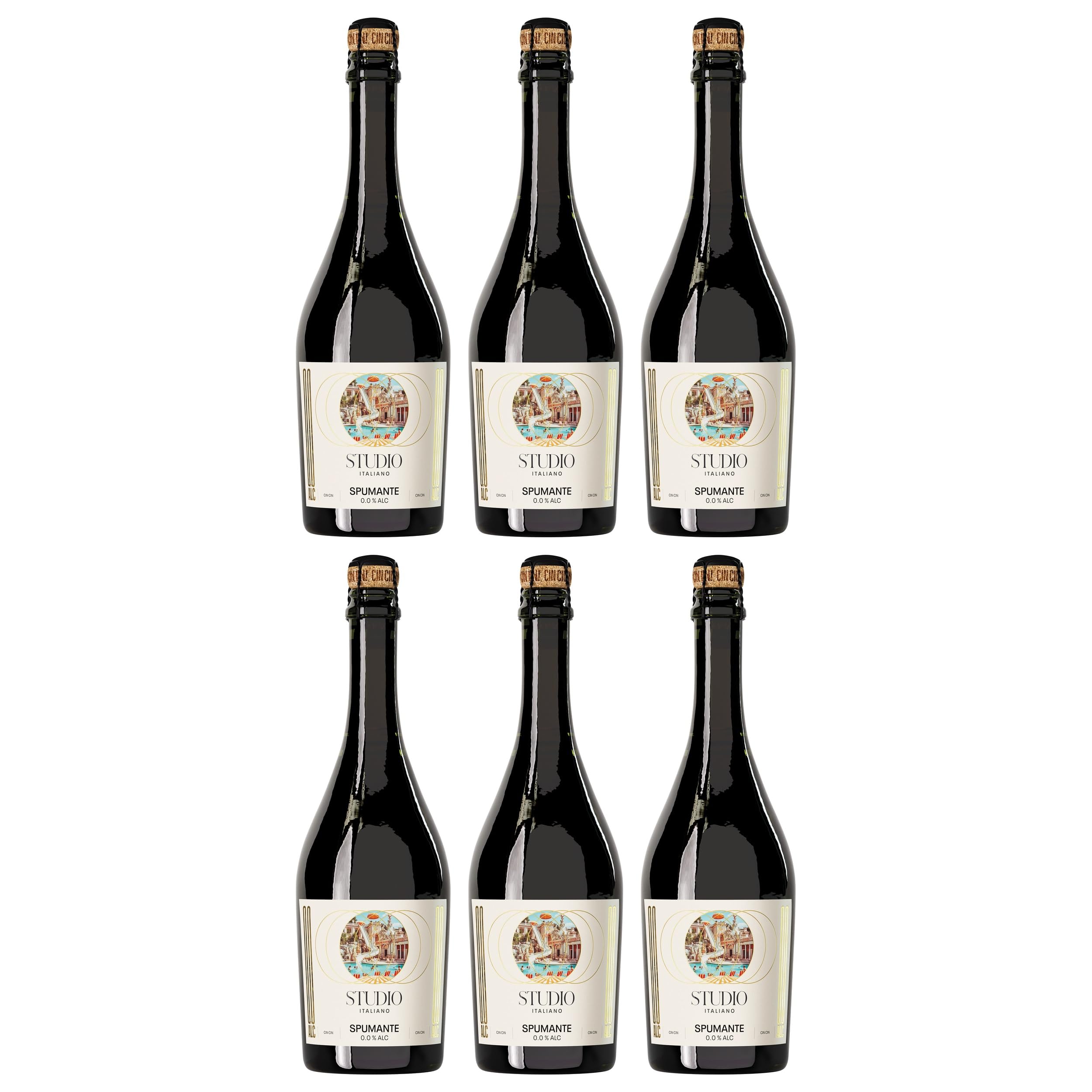 KOLONNE NULL Studio Italiano Spumante Sekt Weiss Trocken VEGAN Italien inkl. FeinWert E-Book (6 x 0.75 l)