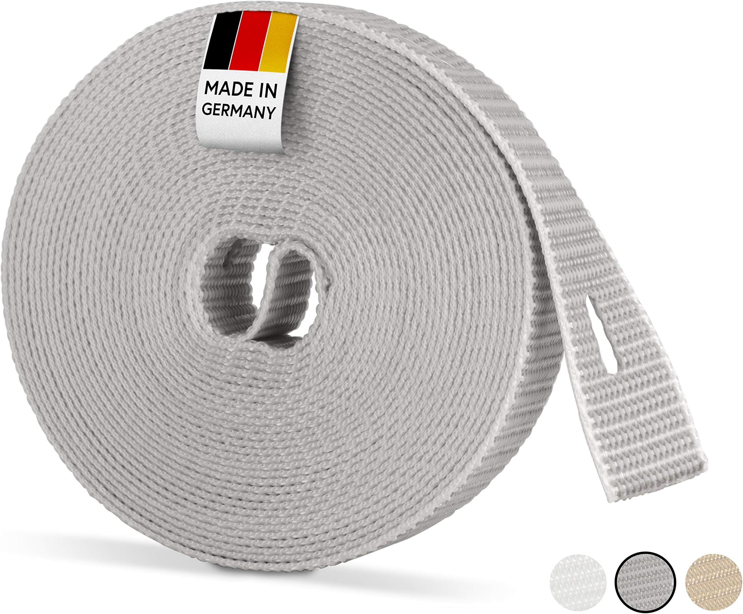 Produktbild von Rolladengurt 14mm Beige Auf 50m Rolle – Mit Perlonkantenschutz Für Mini-Gurtwickler
