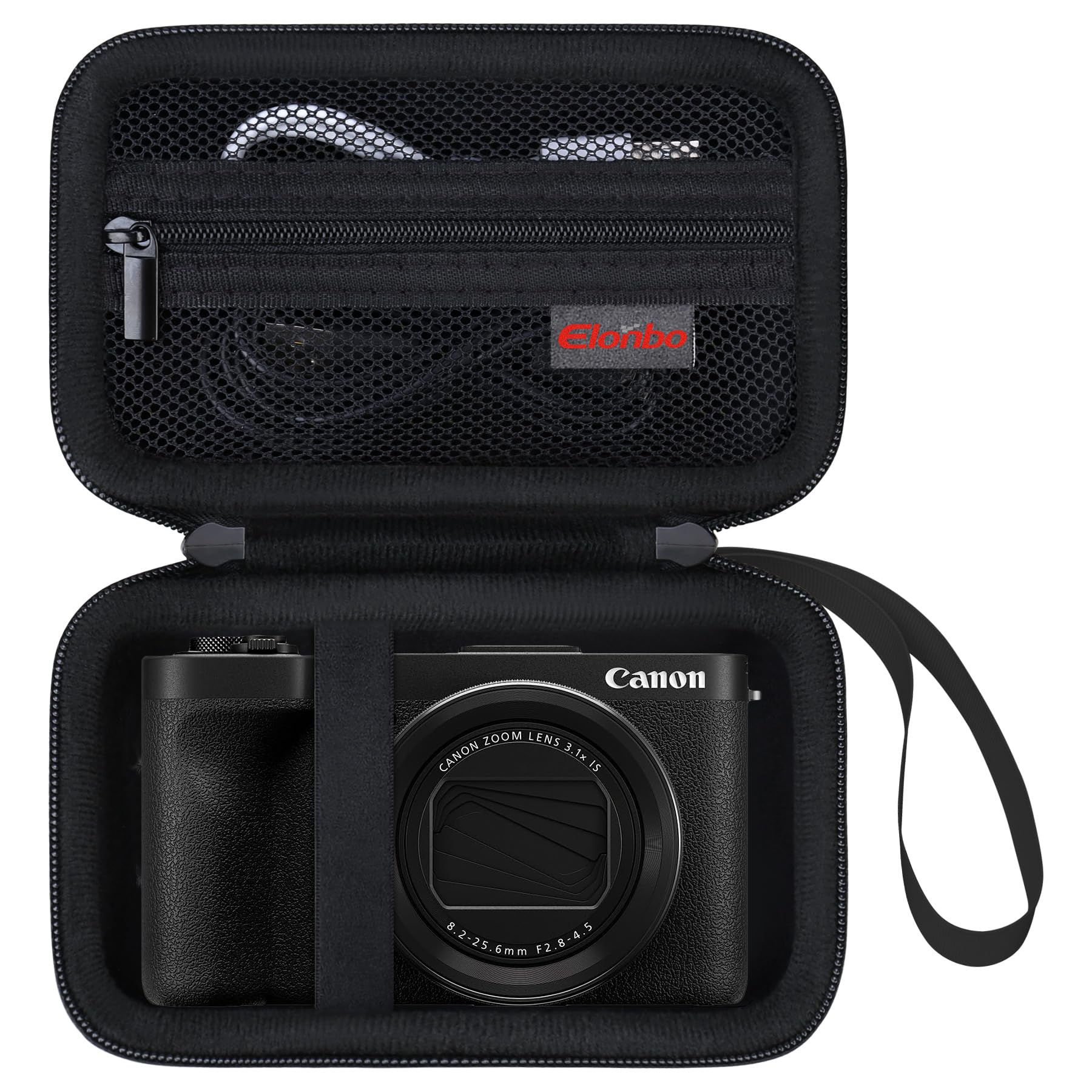 Elonbo Carrying Case for Canon PowerShot V1 Digital Camera, Canon V1 Camera Hard Travel Bag, Extra Mesh Pocket fits Charging Cables Battery SD Card