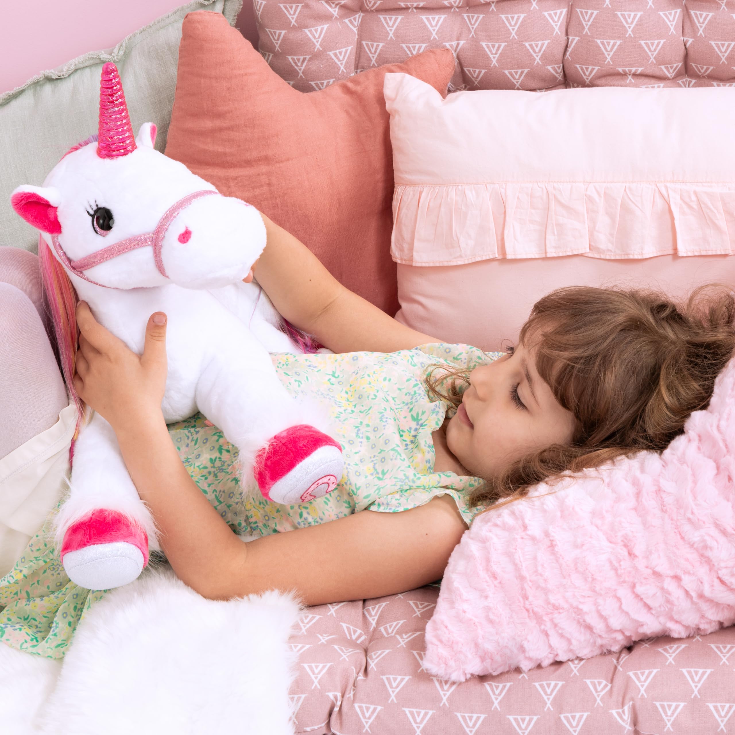 Bayer Design Peluche Juguete Unicornio con luz y Sonido, Interactivo | blanco