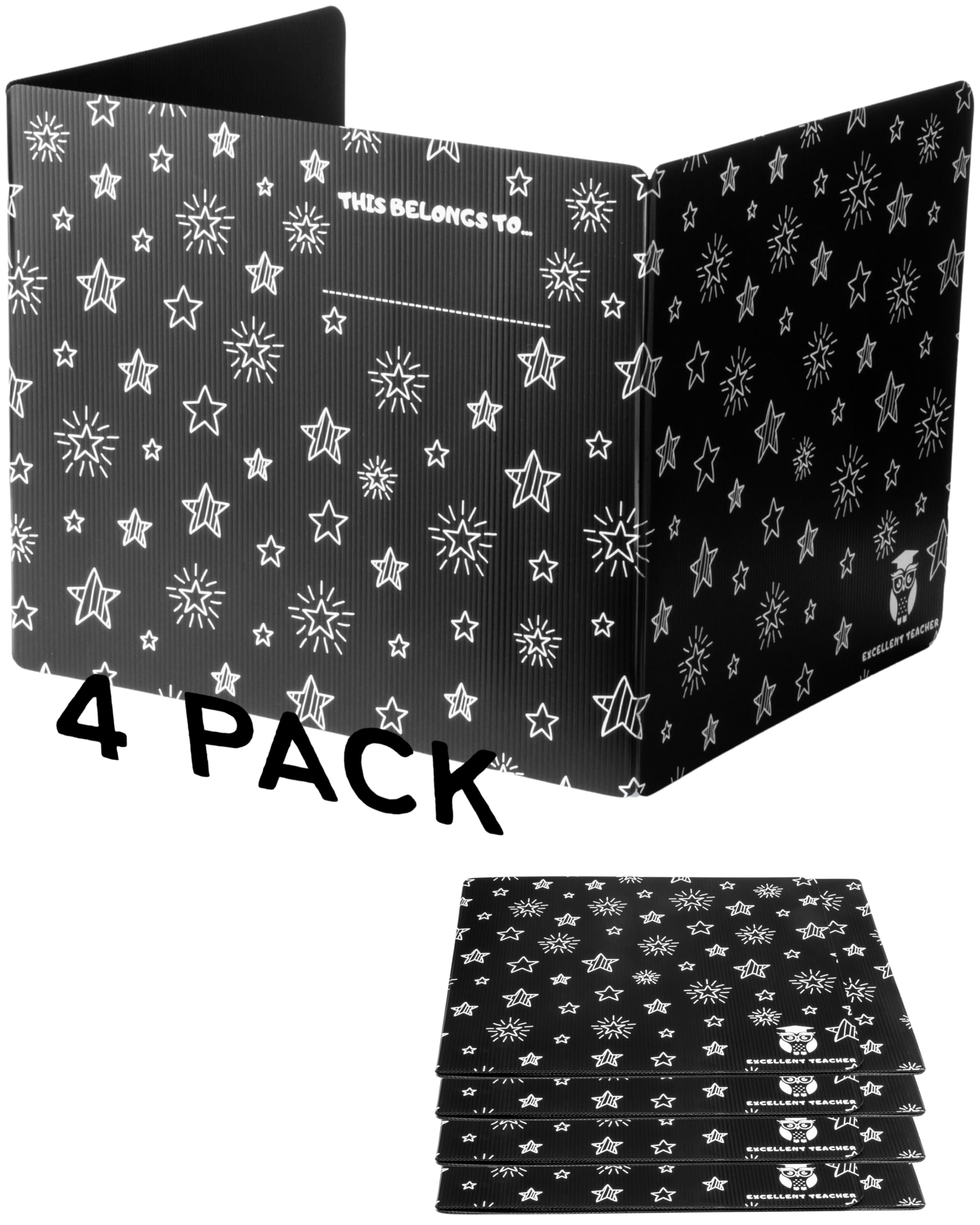 Plastic Black Privacy Folders for Students — Durable — Desk Divider Privacy Panel, Easy-Store Privacy Shields for Student Desks, Testing Dividers for