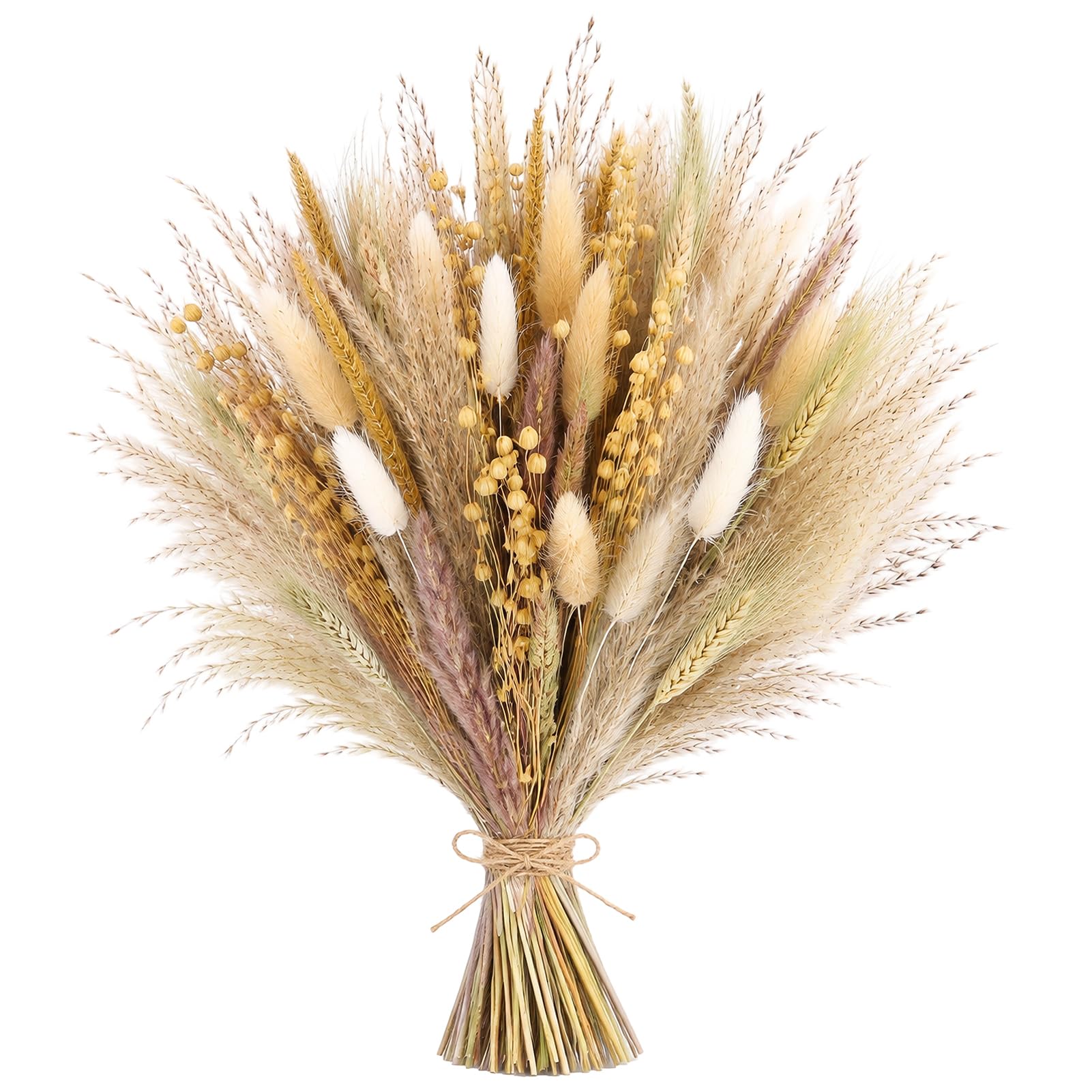 Saerryor 90 Pcs Natural Dried Pampas Grass, 8‑Style Reed Grass Bouquet