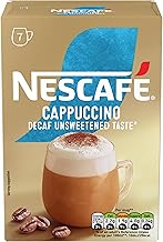 NESCAFÉ Cappuccino Decaf Instant Coffee 7 Sachets, 100percent Responsibly Sourced Coffee Pack of 1