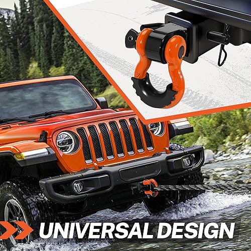 Miniatura 6 de Juego de receptor de enganche de grillete de 2 pulgadas, con grillete de anillo en D de 34 pulgadas y pasador de tornillo de 58 pulgadas,