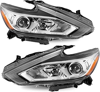 SOCKIR Headlight Assembly Compatible with 2016-2018 Nissan Altima without LED DRL Halogen Headlamp Passenger and Driver Side