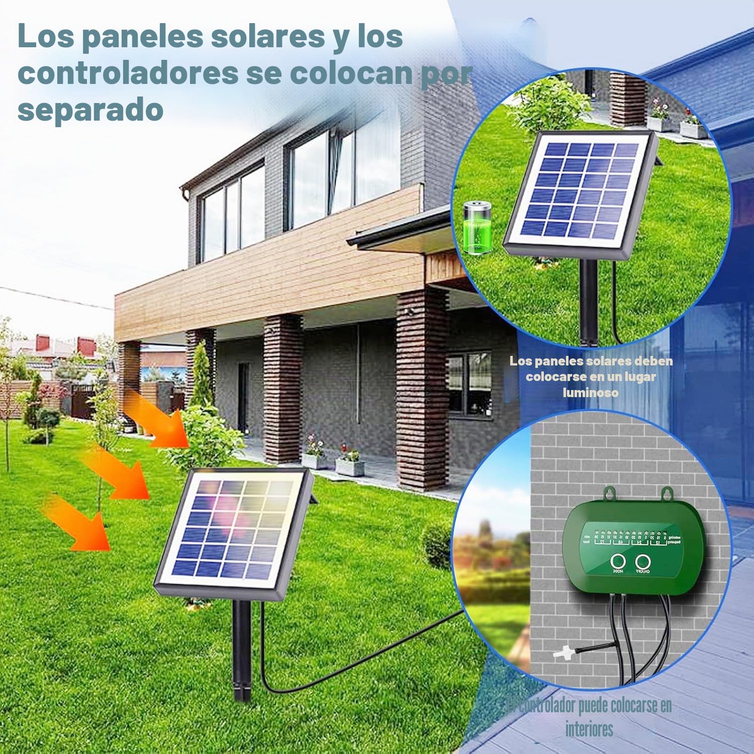 Onherm Riego Automático Solar, Sistemas de Riego Solar con 12 Modos de Temporizador y Tubo de 15 m, Riego por Goteo Solar para Jardín, Balcón y Plantas de Exterior en Maceta