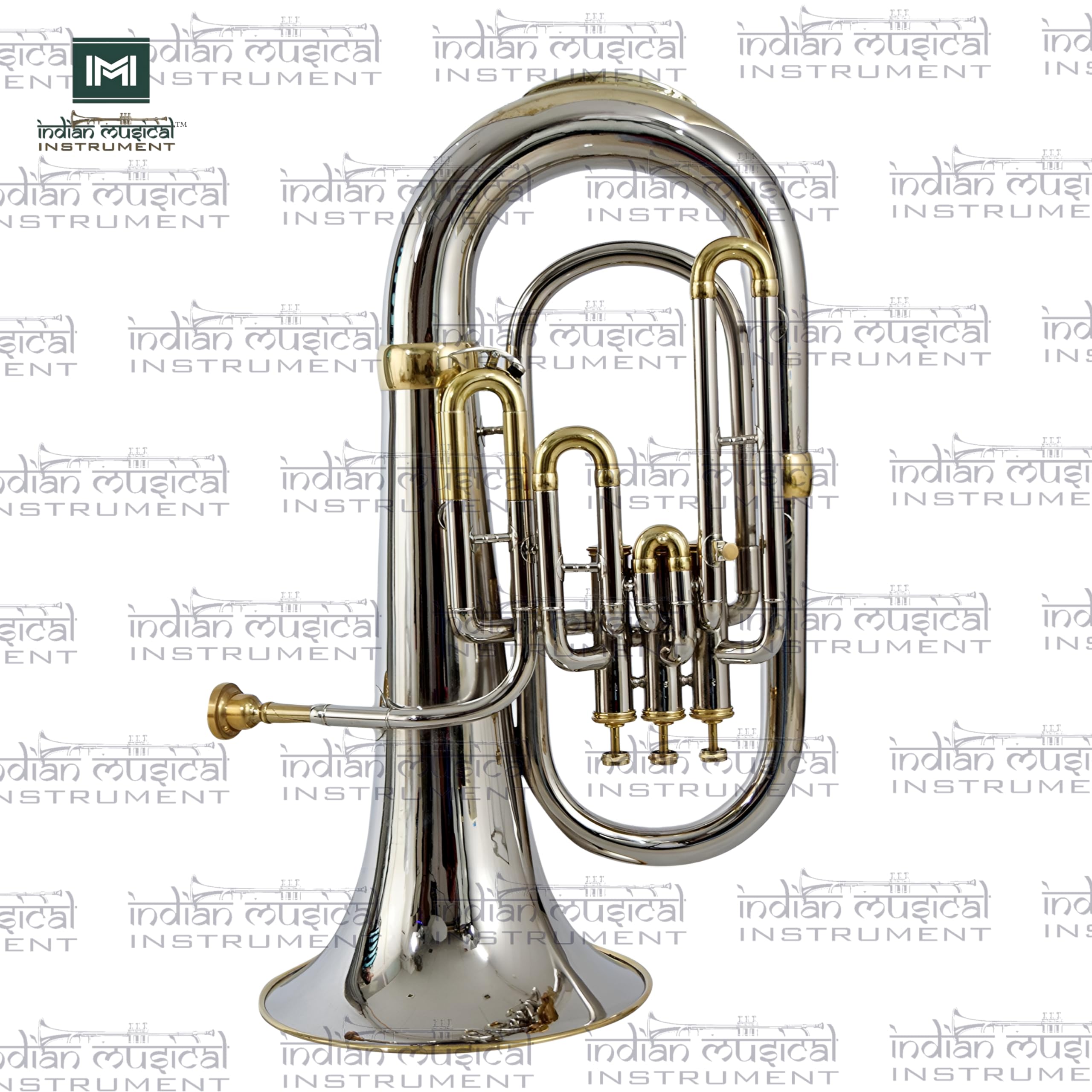 M.J Euphonium 3 Valve Nickel Brass Bb Pitch for Beginner, Student and Professionals with Deluxe Hard Carry Case,and Mouthpiece - Image 2