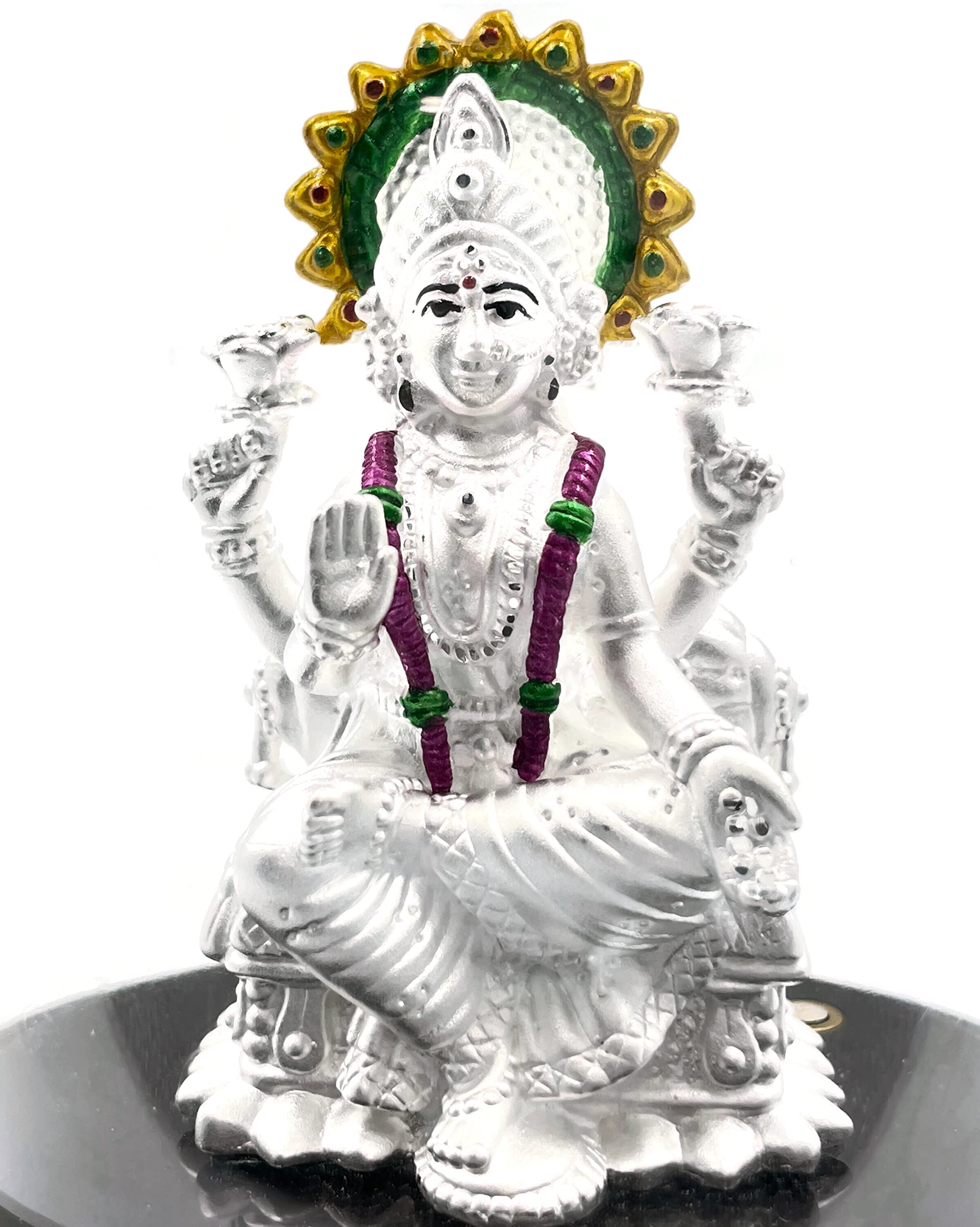 Balaji 999 Pure Silver Lakshmi/Laxmi Idol/Statue/Murti (Figurine #19)