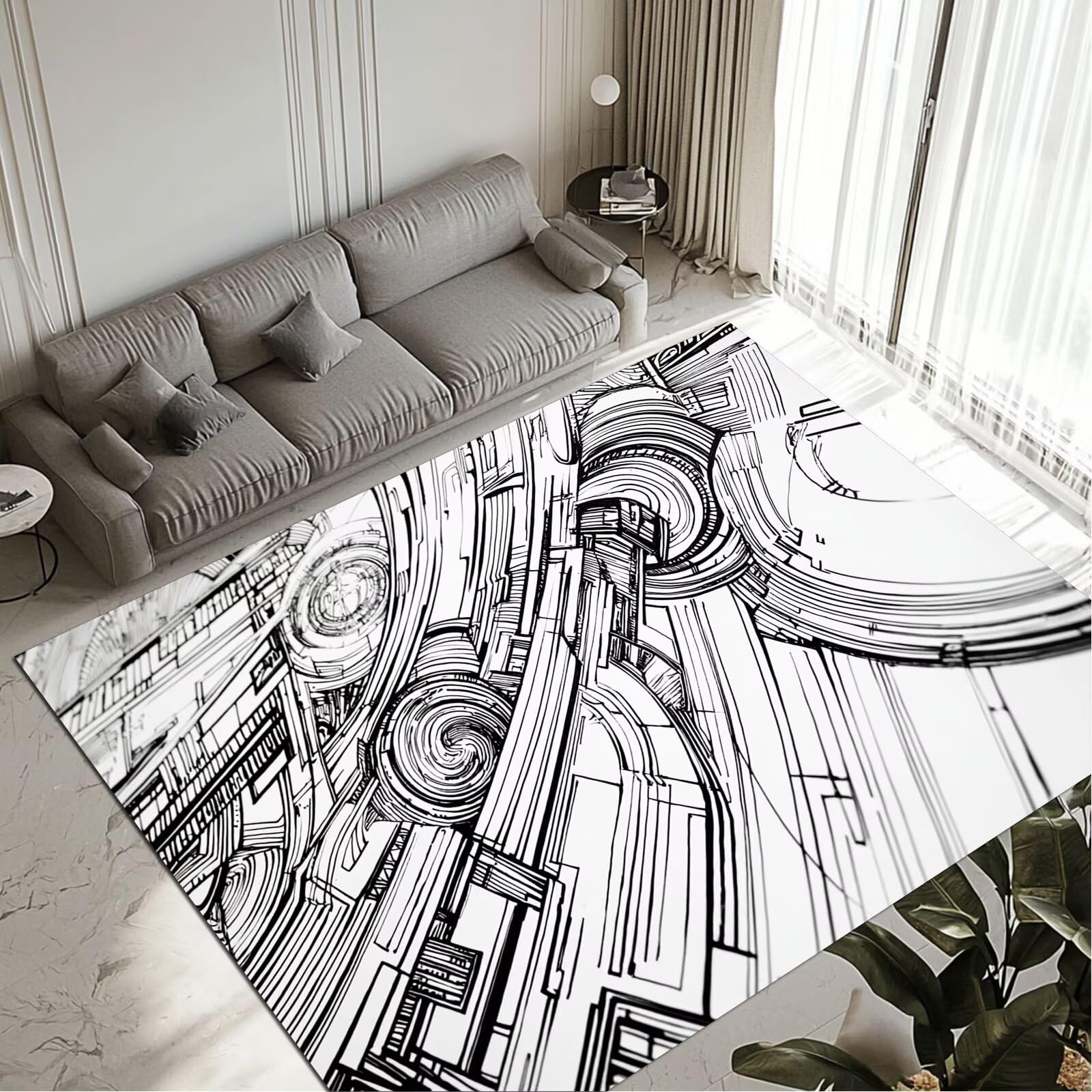 Tapis lavable rug antidérapant et imperméable 140x200cm pour cuisine et couloir