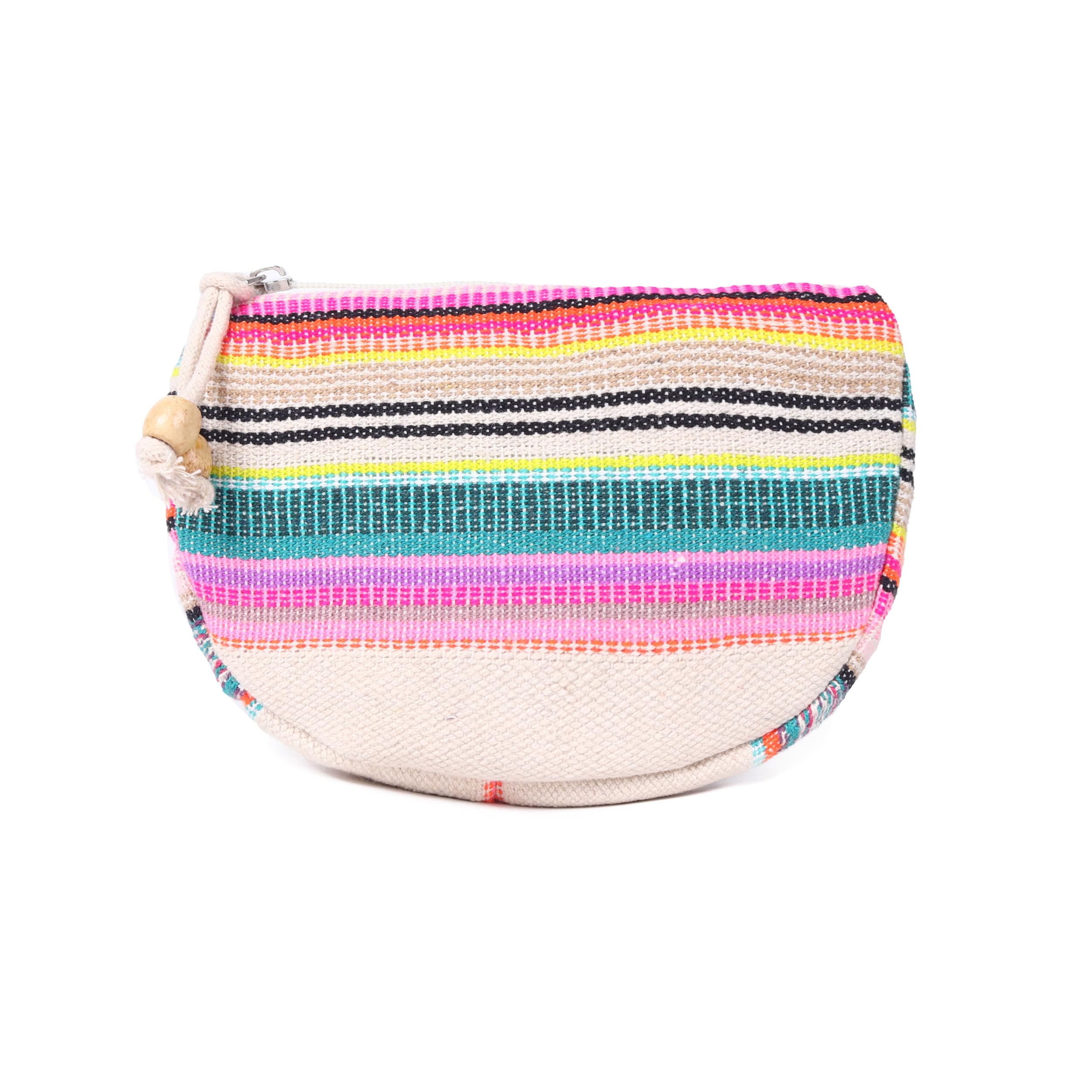 astrid Canvas Travel Pouch with Zipper Closure for Women and Girls (Beige)-picture-14