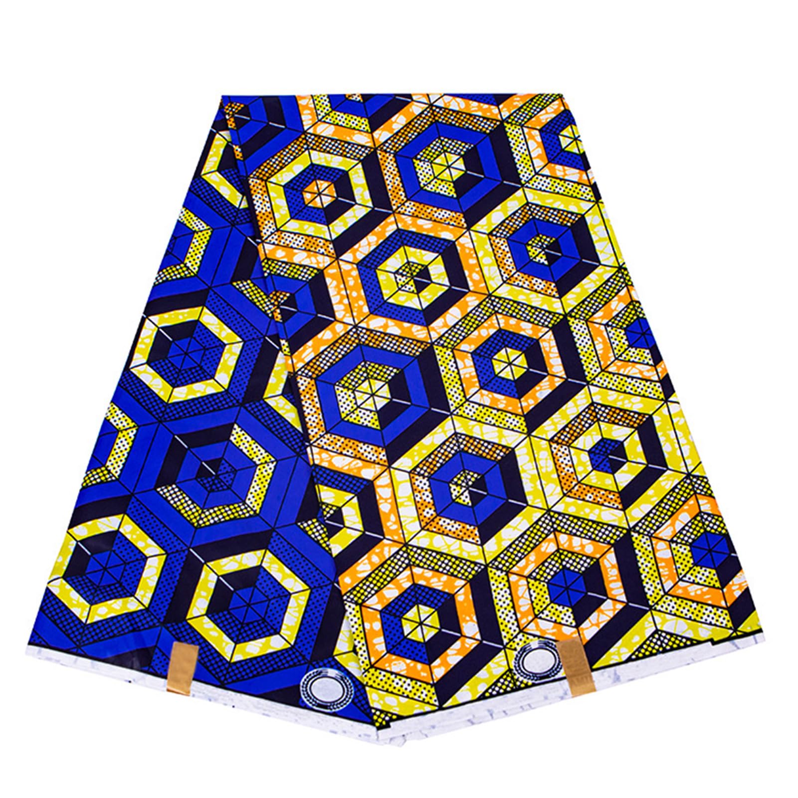 Tissu africain imprimé géométrique polyester ciré 2,9m pour patchwork et coussins - 8