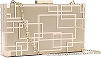 Vista 7 de CARIEDO Bolso Elegante de Noche para Mujer, Elegante Bolso de Mano de Terciopelo Exquisito, Bolso de Metal Hueco, para Promesa, Boda, Fiesta