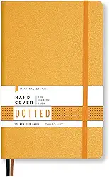 Minimalism Art Caderno Capa Dura A5, Grade Pontilhada, 192 Paginas, Bolso Interno - Amarelo
