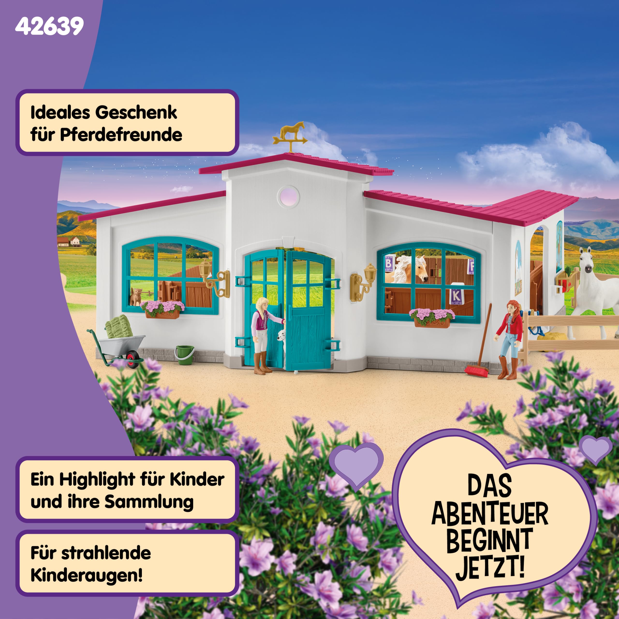 schleich Horse Club | Reithalle Peppertree 42639 | mit Hindernissen, Paddock, und vielem Zubehör | tolles Geschenk für Mädchen und Jungen | Pferde Spielzeug Kinder ab 5 Jahren | Set aus 179 Teilen