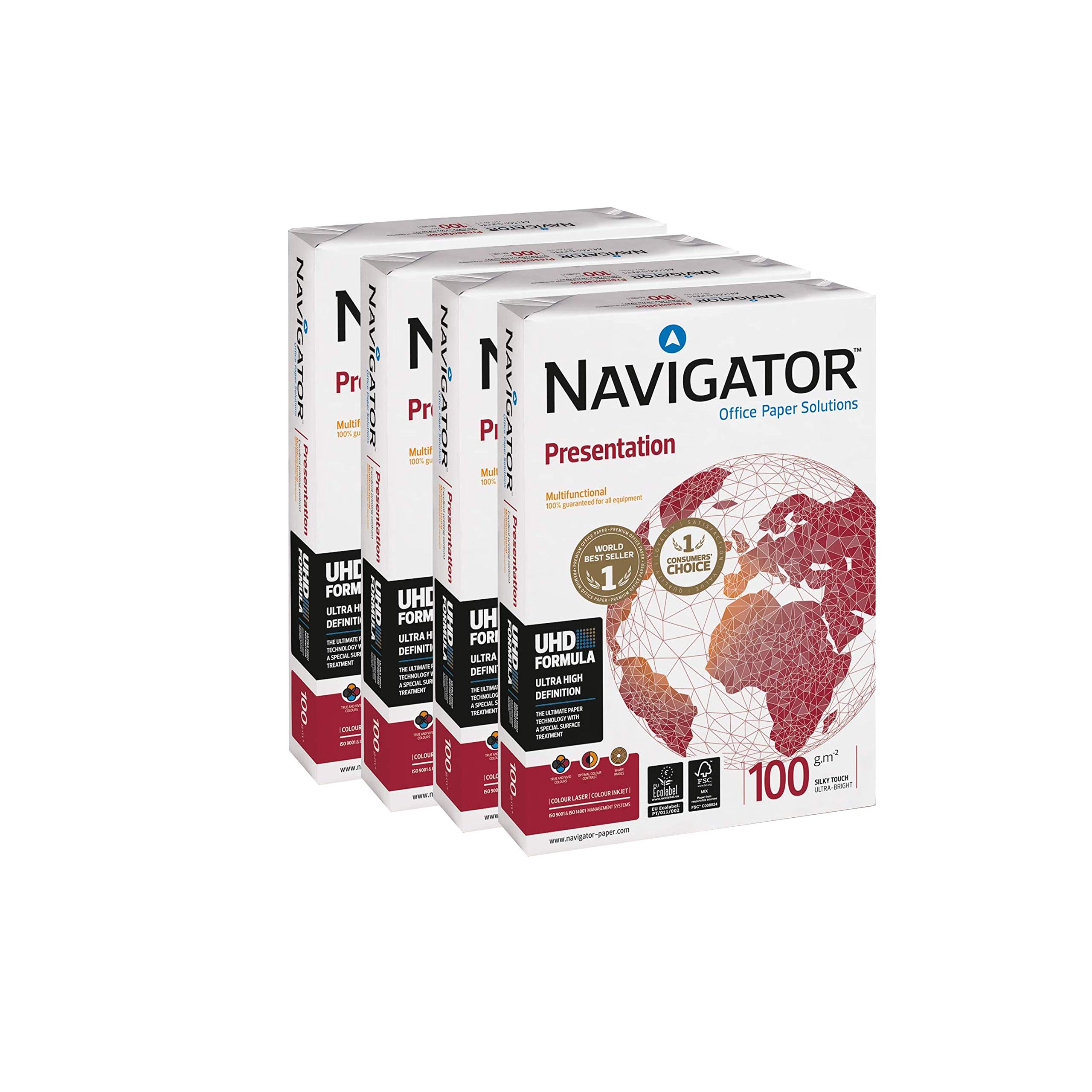 Navigator 1280pn Presentation Papier, A3, 100 g/qm, 500, 4 Stück