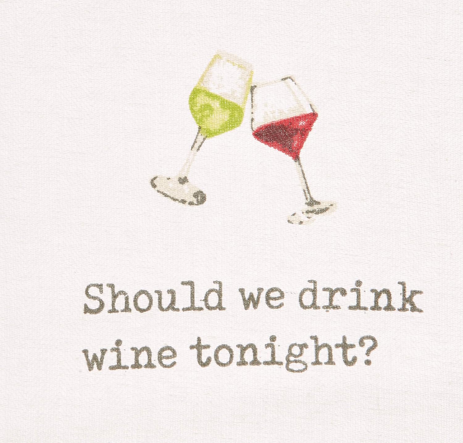 Mud Pie Wine Hand Dish Towel, White
