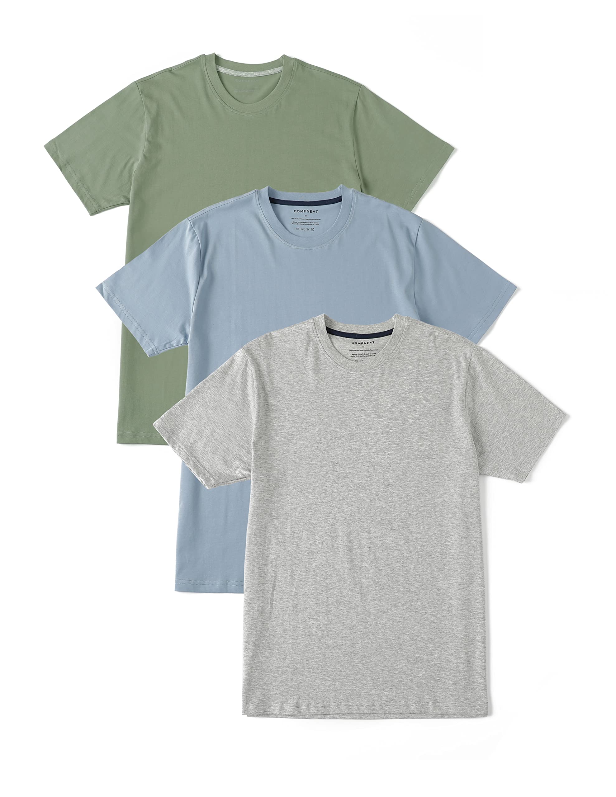Comfneat Men's 3-Pack Lightweight T-Shirts