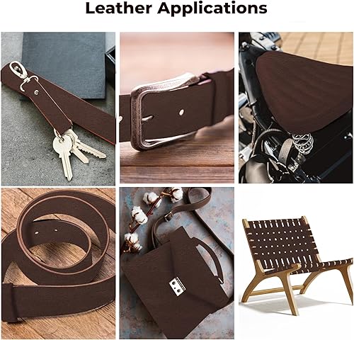 Miniatura 6 de ELW 9-10 oz (0.142-0.157 in) Latigo Cinturón de cuero Grado Correas y tiras  Tamaño 3.25"x50" (8.3x127cm)  Marrón chocolate  Piel de vaca de grano