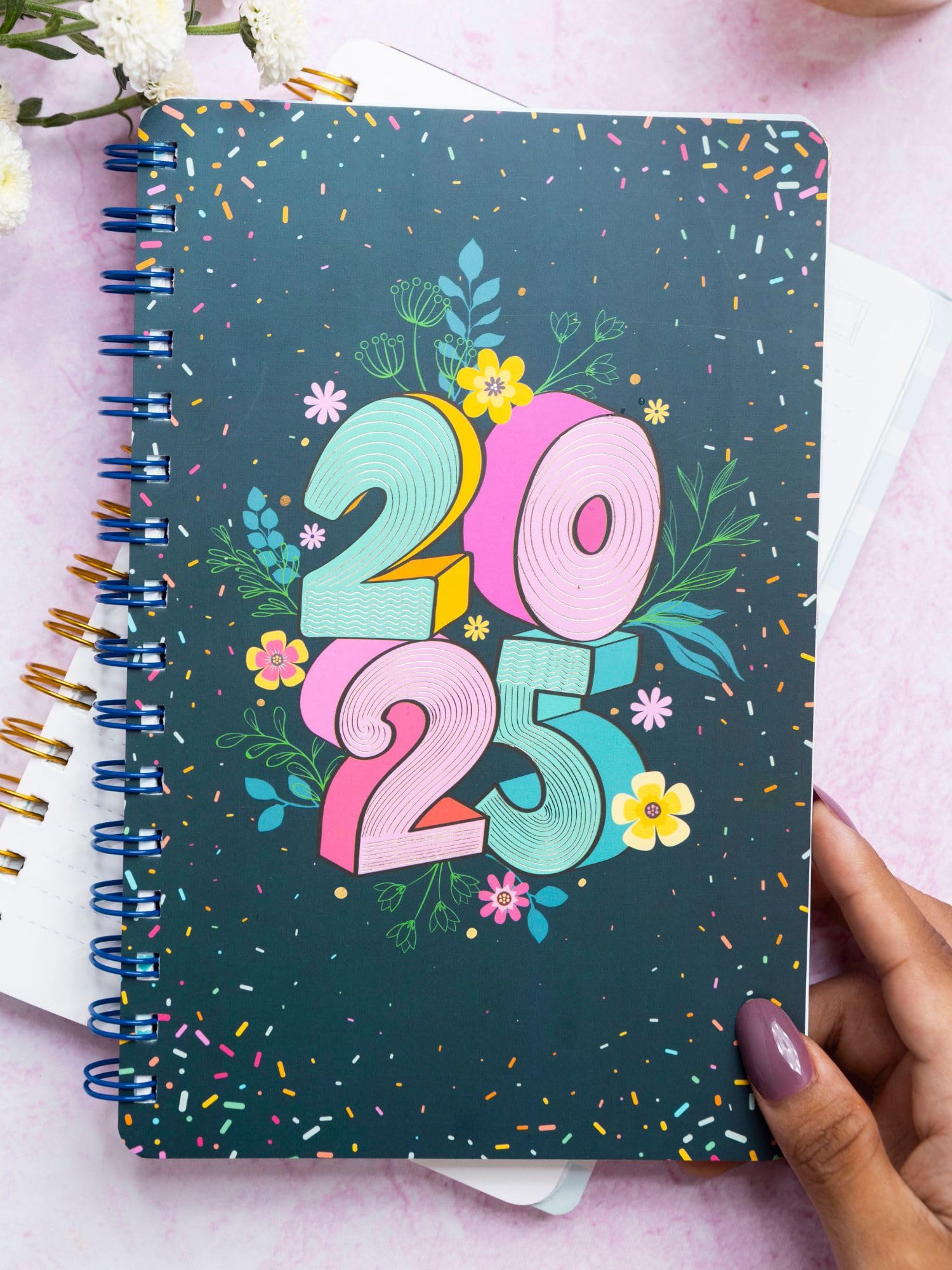 Doodle Undated Yearly Planner | A5 Wiro Hard Cover | 216 Ruled Pages | 80 GSM | 100+ Stickers, Monthly & Daily Planner, Theme-Based Activity Pages, Tear-Away Note & Quote Cards, To-Do Lists (Black)