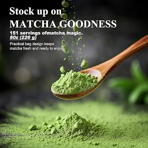 Miniatura 7 de Paquete de 7.97 oz2 unidades, grado culinario premium, matcha orgánica certificada por USDA, 100% puro té verde, perfecto para lattes, batidos,