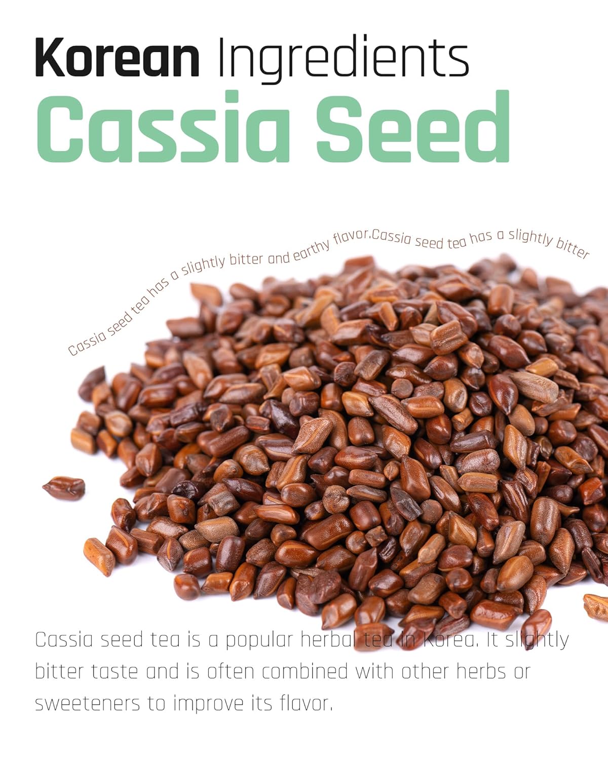 Ssanggye Tea Cassia Seed Tea Bulk Size (1.2g X 100TB), Premium Original Korean Herbal Tea Hot&Cold Water Hygienic Single Teabag Kyulmyungja Cha 결명자차 Nutty Savory Herb Soothing 4 Seasons