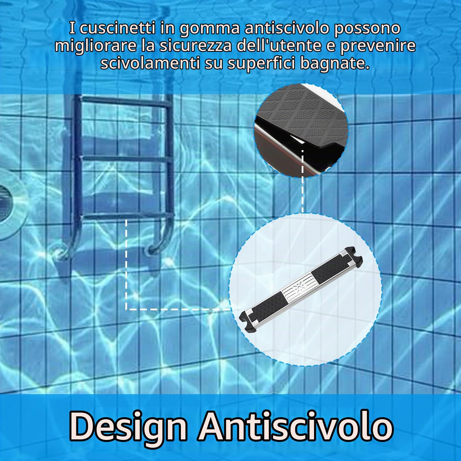 Gradini Per Scaletta Piscina, 2 Pezzi Gradino Antiscivolo Per Piscina Scala Di Ricambio In Acciaio Inox Generale Per Scaletta Scala Accessori Antiscivolo Parti Pedale