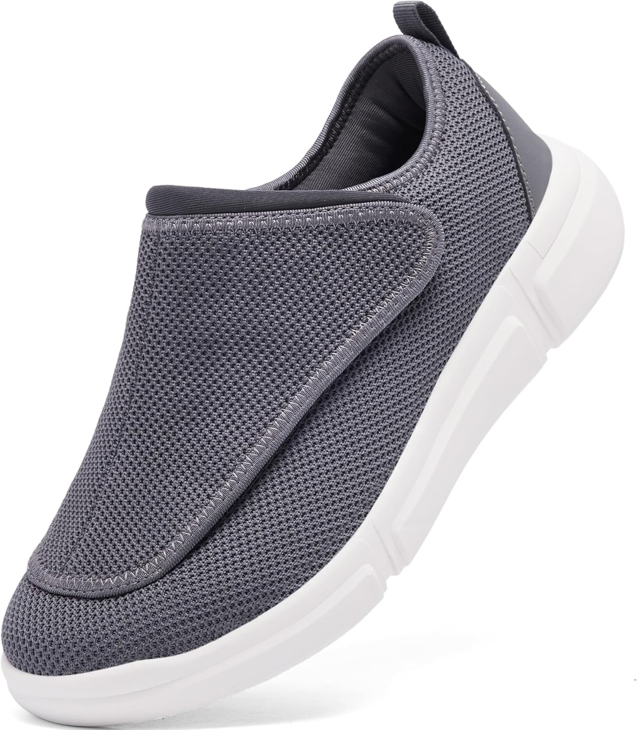 Men's Wide Diabetic Slip-On Shoes Adjustable Comfortable Walking Shoes for Swollen Feet Elderly Foot Pain Relief and Neuropathy Support