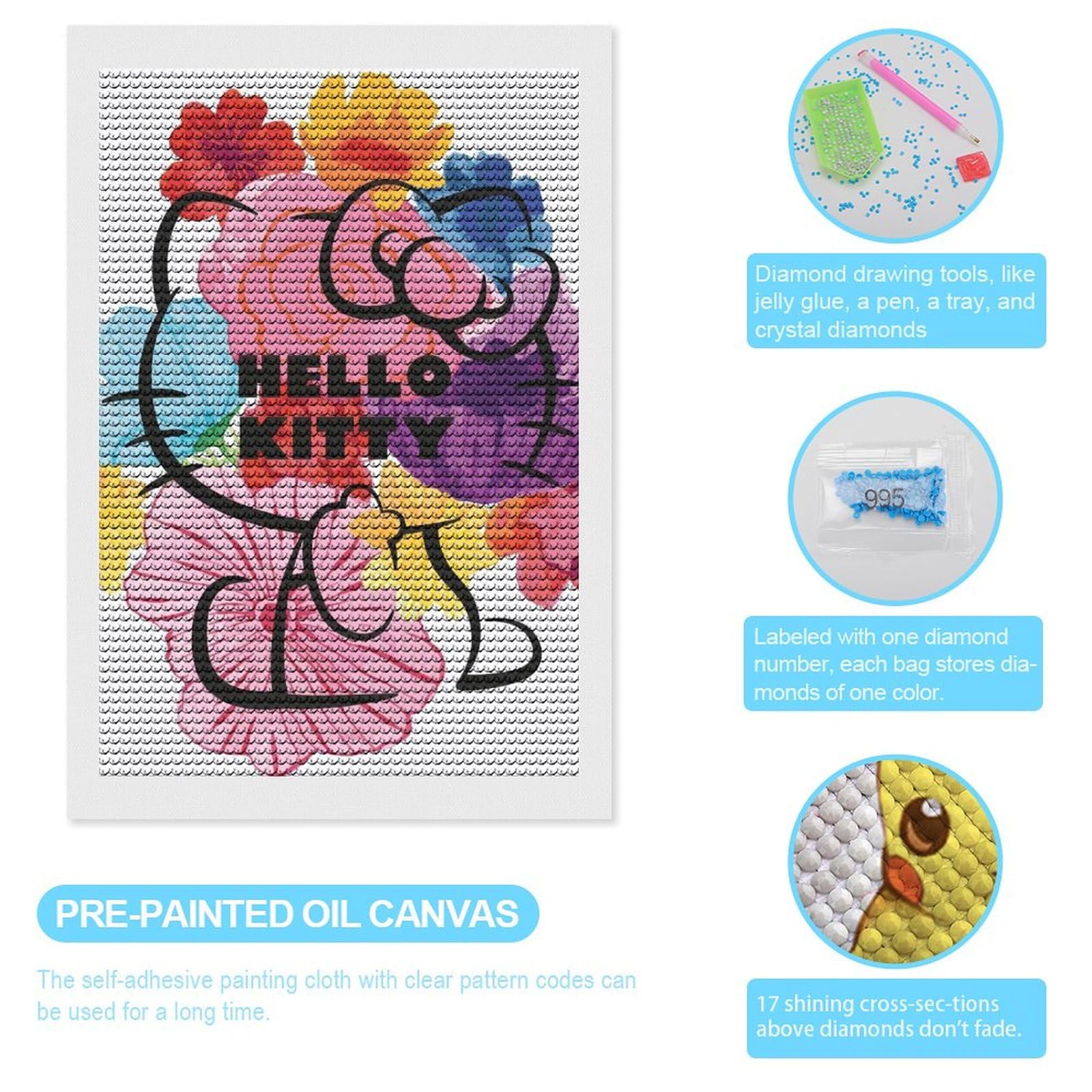 Amazon | ダイヤモンドアート ハローキティ (6) ダイヤモンド