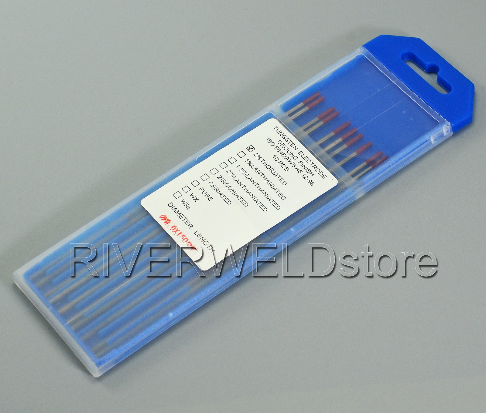 RIVERWELD 2% Toriato WT20 Rosso Tig Saldatura Elettrodo di tungsteno 2,0 mm x 150 mm 10pk