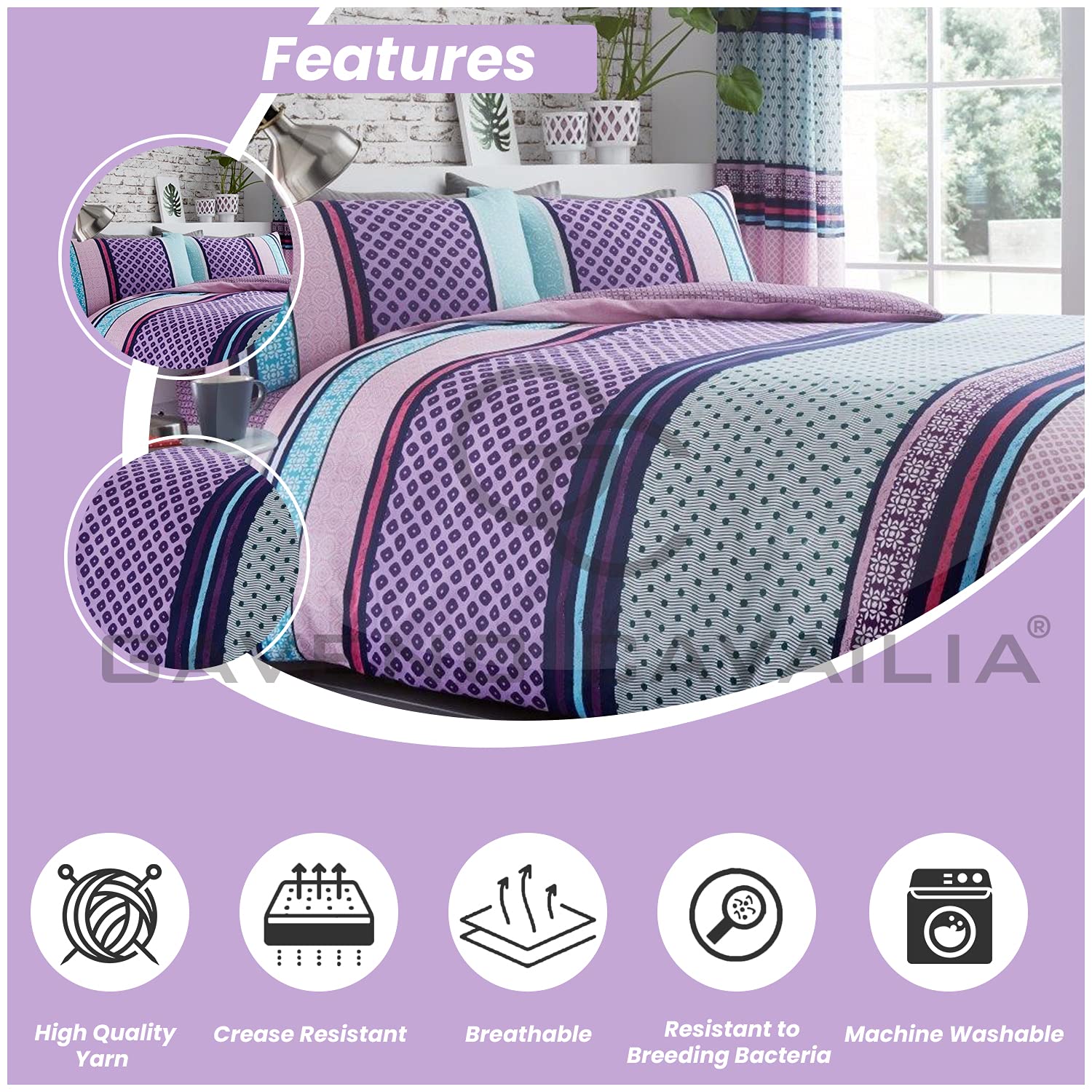 GC GAVENO CAVAILIA Stripe Lussuoso Set da Letto a Righe