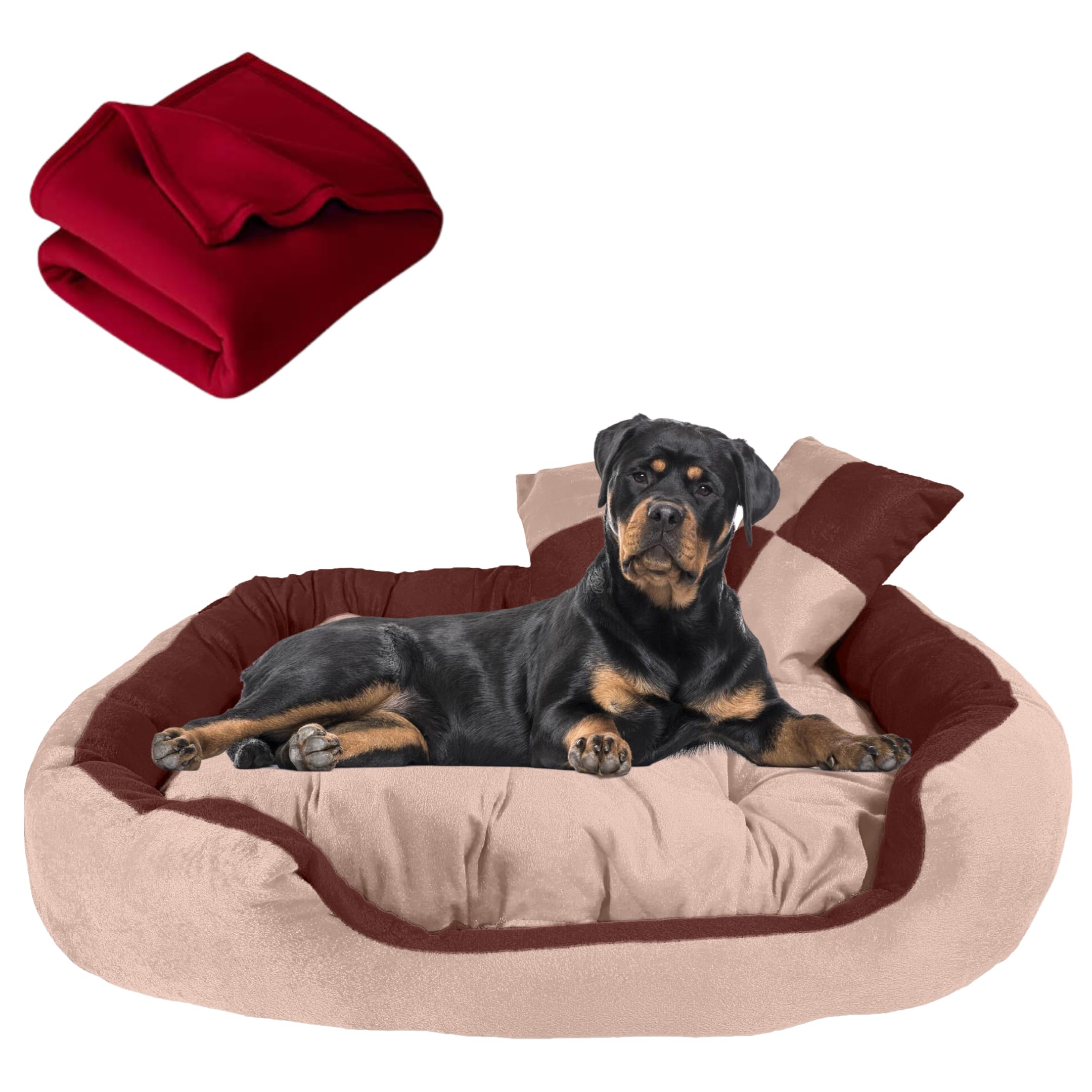 DRILLY Bed Washable Soft Reversible Dog Bed with Blanket for Small | Medium | Large | Extra Large | XXL | 3XL | 4XL Size Dogs | Cats | Puppy | pet | Rabbit |Cushion Pillow (4XL) (B0C4H3WG31) Amazon Price History, Amazon Price Tracker