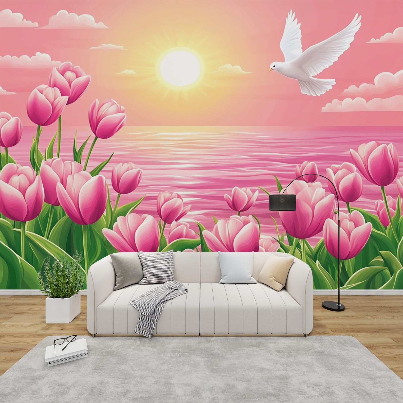 Papier peint panoramique tulipe pour transformer votre chambre en un cocon fleuri et romantique