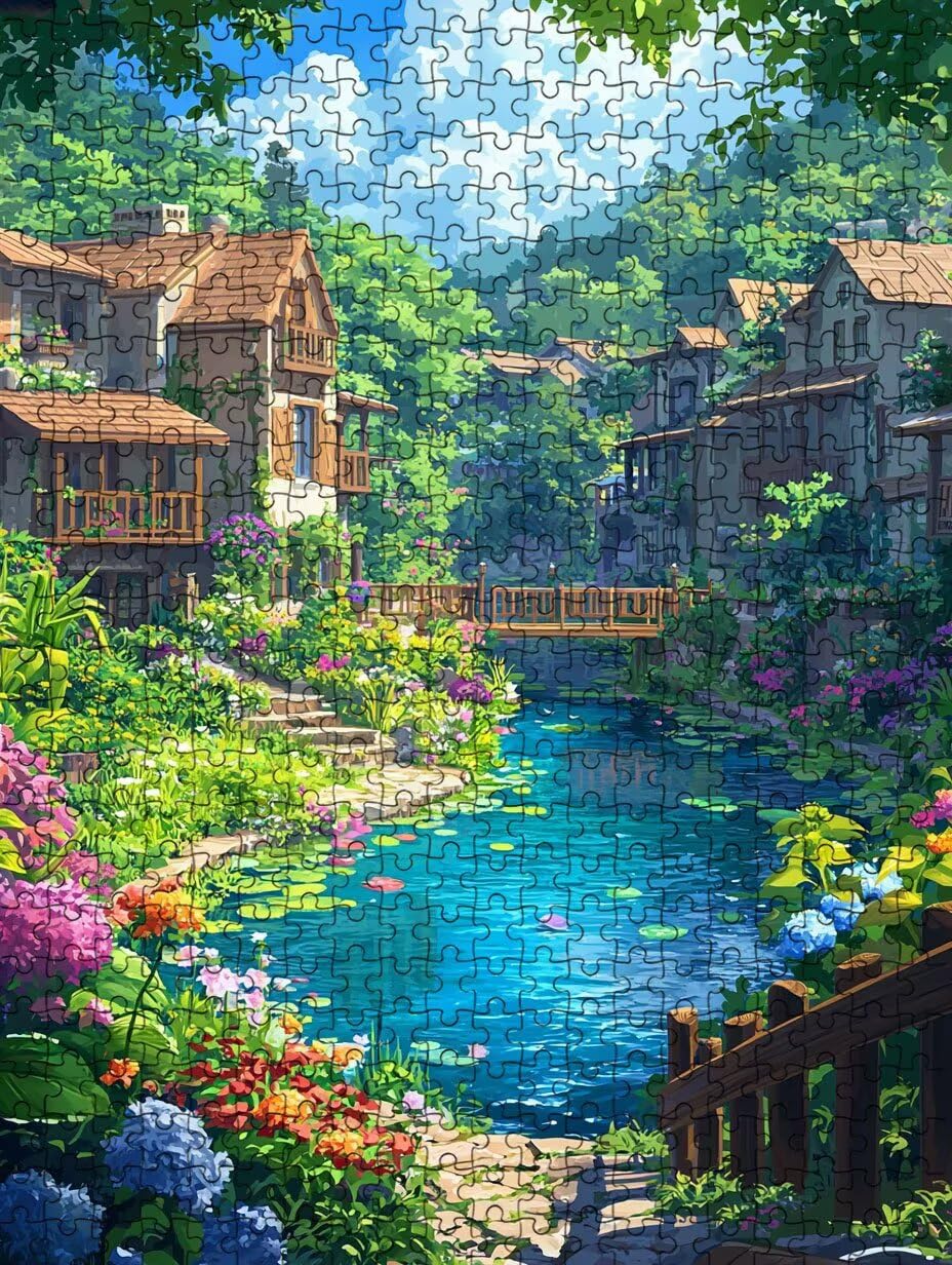Puzzle 4000 Pezzi, Città Fiume 3D Puzzle per Adulti Impegnativo, Educa Puzzles Artistico, Divertente E Stimolante Puzzles Decorativo per La Famiglia, Regalo e Decorazione Pareti DX0YL6-936
