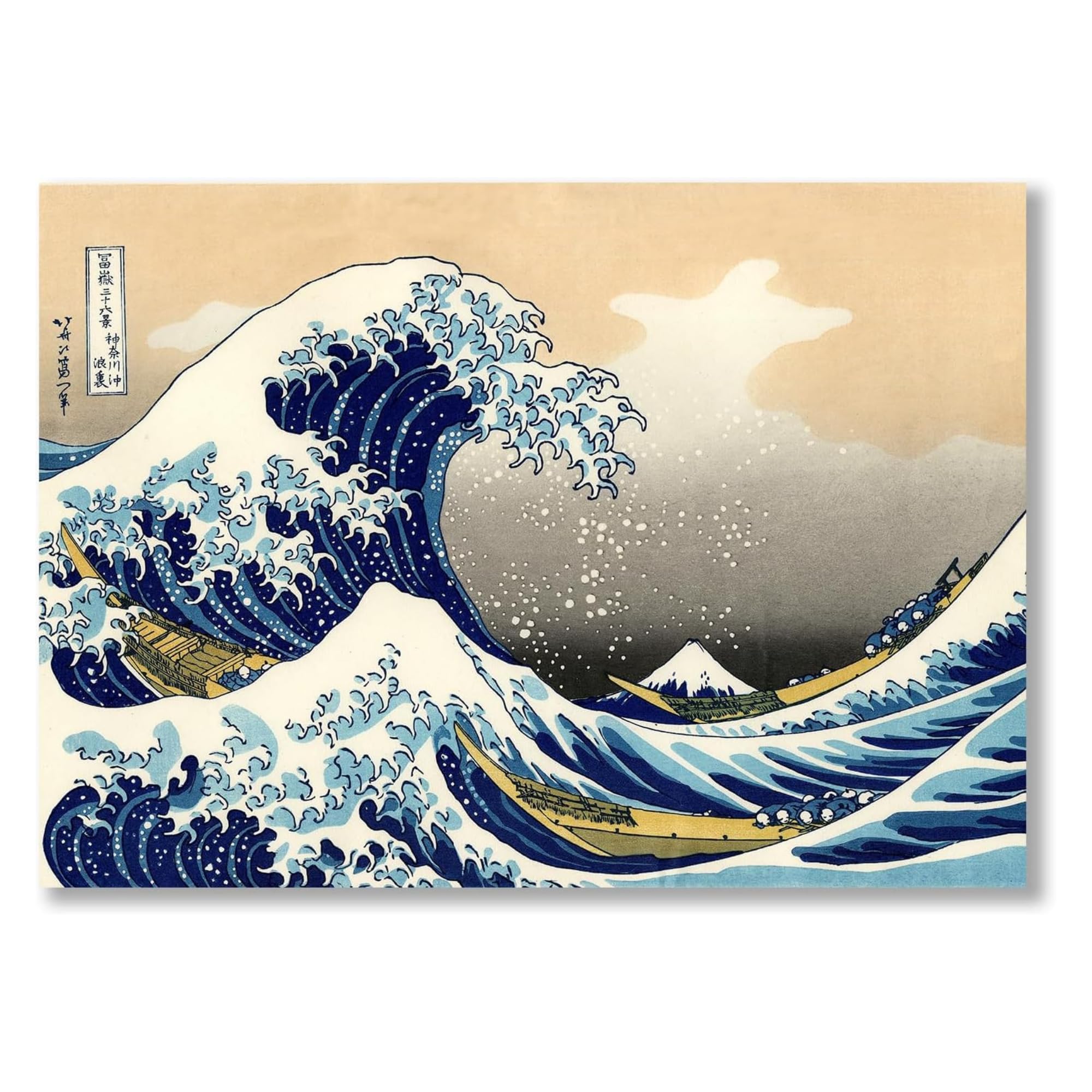 Stampa su Tela – La Grande Onda di Kanagawa – Quadro Arte Giapponese di Katsushika Hokusai per Casa e Ufficio (70, Centimetri, 100, Centimetri)