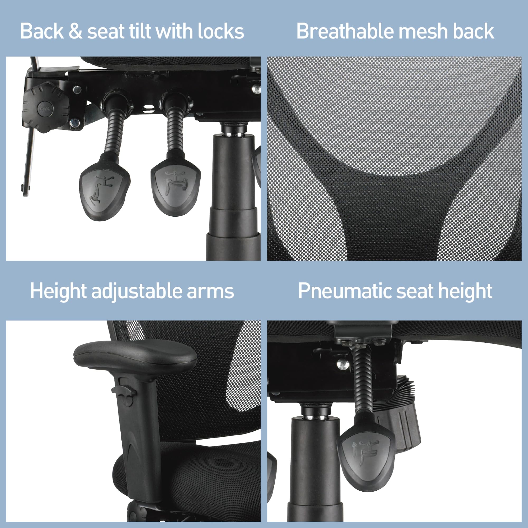 Realspace MFTC 200 Multifunction Ergonomic Super Task Chair, Black