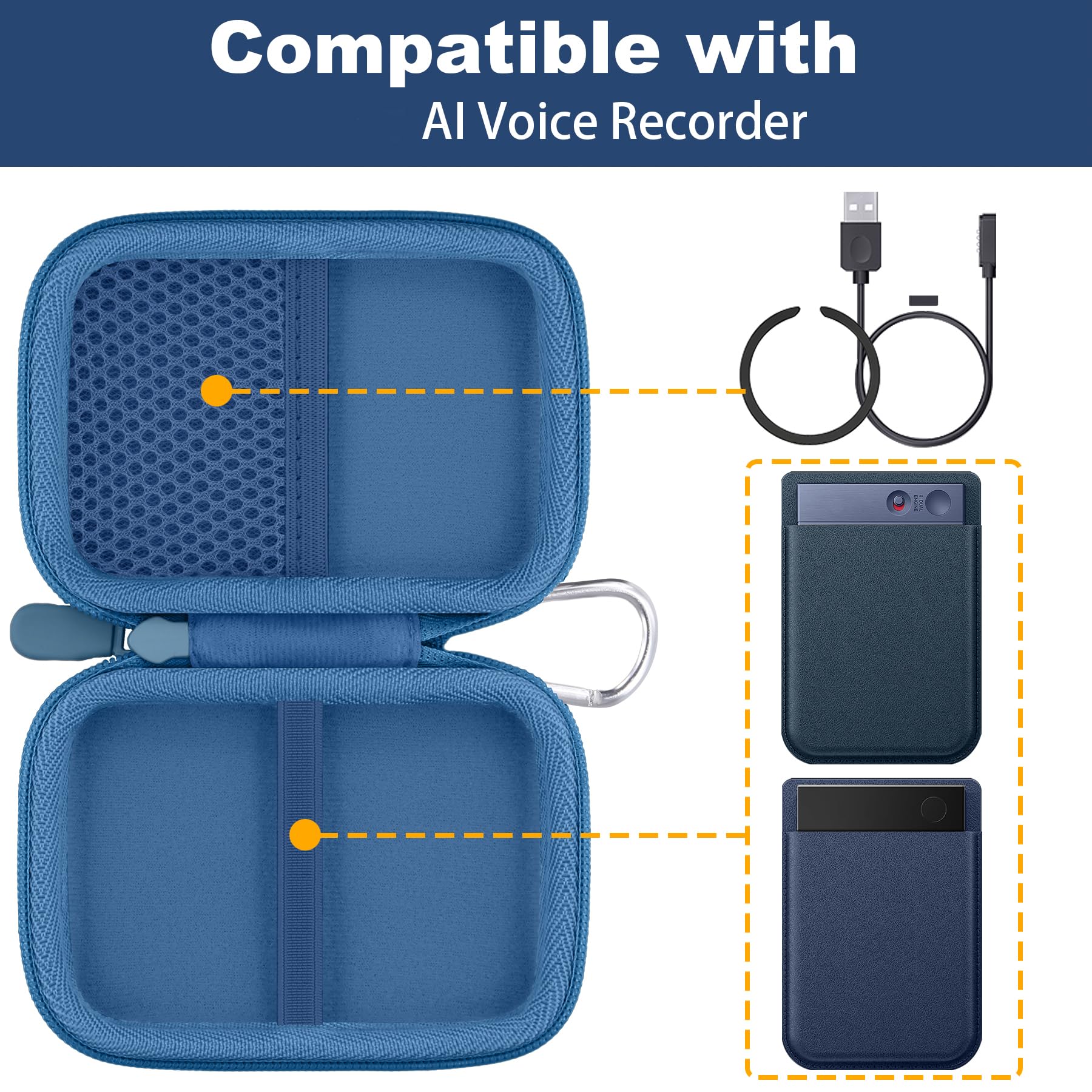 Khanka Custodia Compatibile con PLAUD Note Pro/PLAUD Note Registratore Vocale AI,Borsa Protettiva Portatile per PLAUD Note Pro/Note AI Registratore Vocale con Moschettone,Solo Custodia
