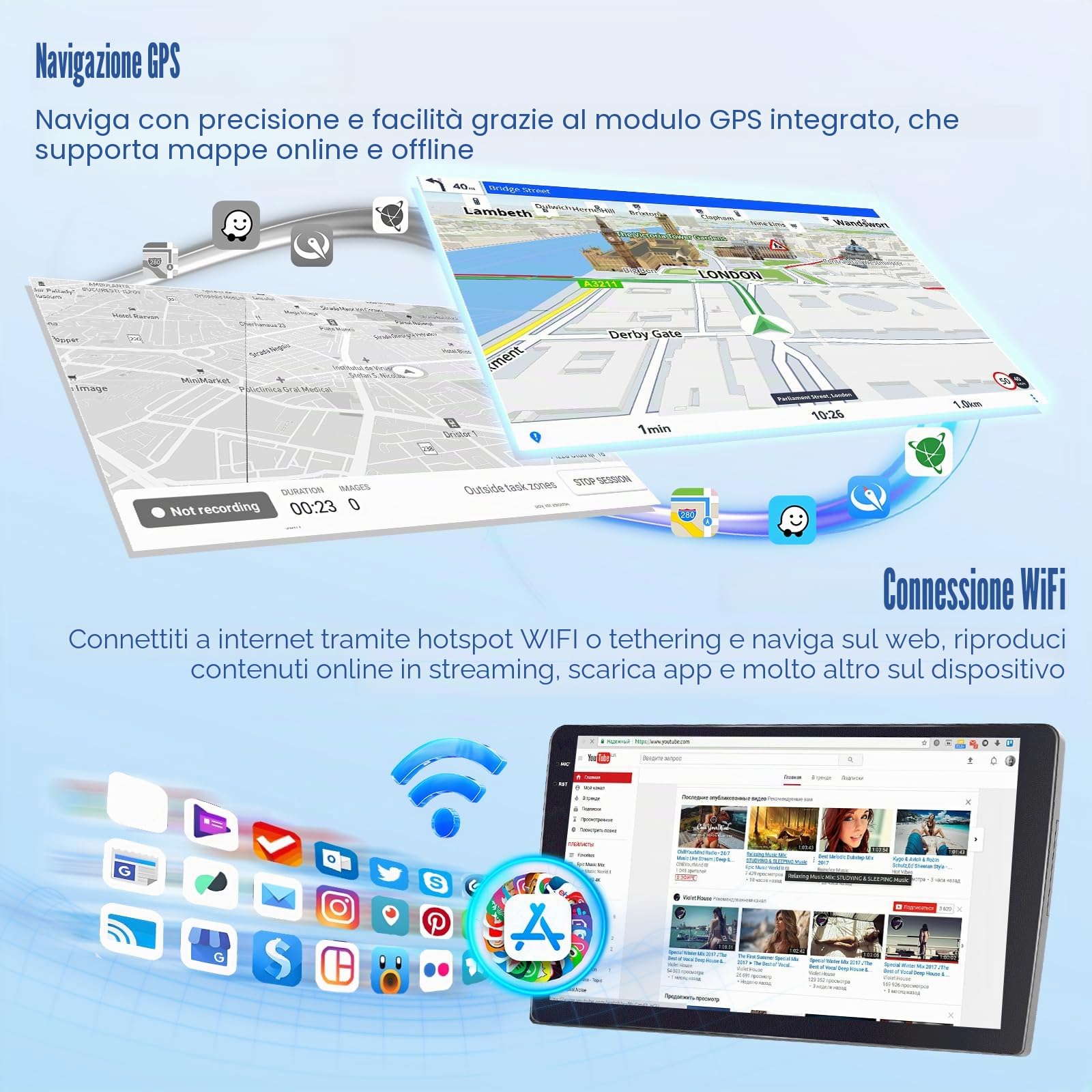 [4G+128G]Inefala Android 15 Autoradio per Hyundai i10 2007-2013 con Wireless Carplay Android Auto, 9 Pollici Touchscreen Stereo Auto Bluetooth con Navi GPS WiFi RDS/FM SWC Retrocamera Mic