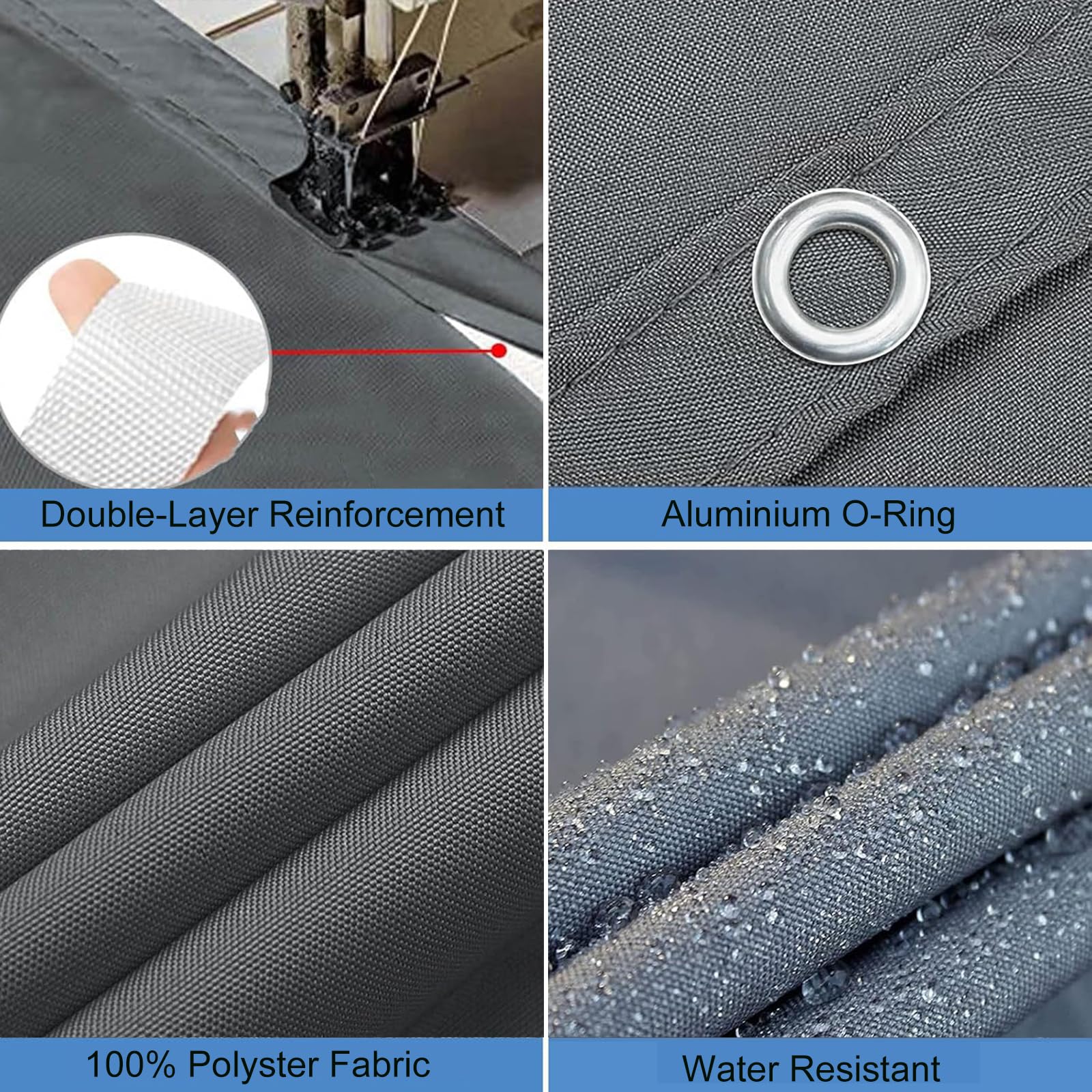 Voile d'ombrage 150 x 350 cm Imperméable, Anti-UV Toile Ombrage Exterieur avec Oeillets et Cordons sans Perçage pour Extérieur Camping et Pelouse, Pergola, Vert