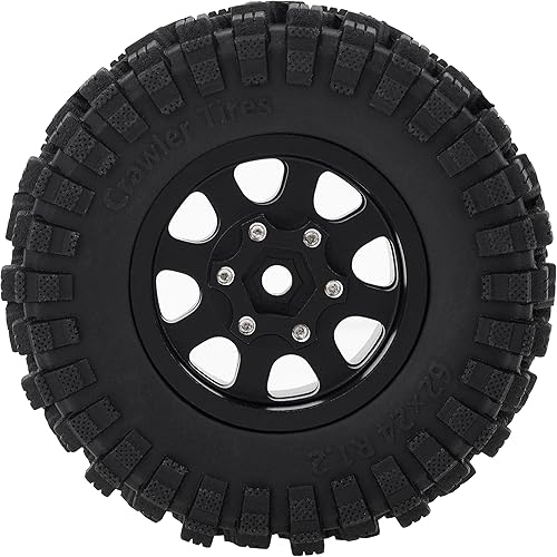 Miniatura 4 de MEUS RACING 1.2 Beadlock Wheels Juego de neumáticos de latón para TRX4M SCX24 FCX24 AX24 124 118 RC Crawler Car, negativo 0.157 in 1.48 oz (modelo