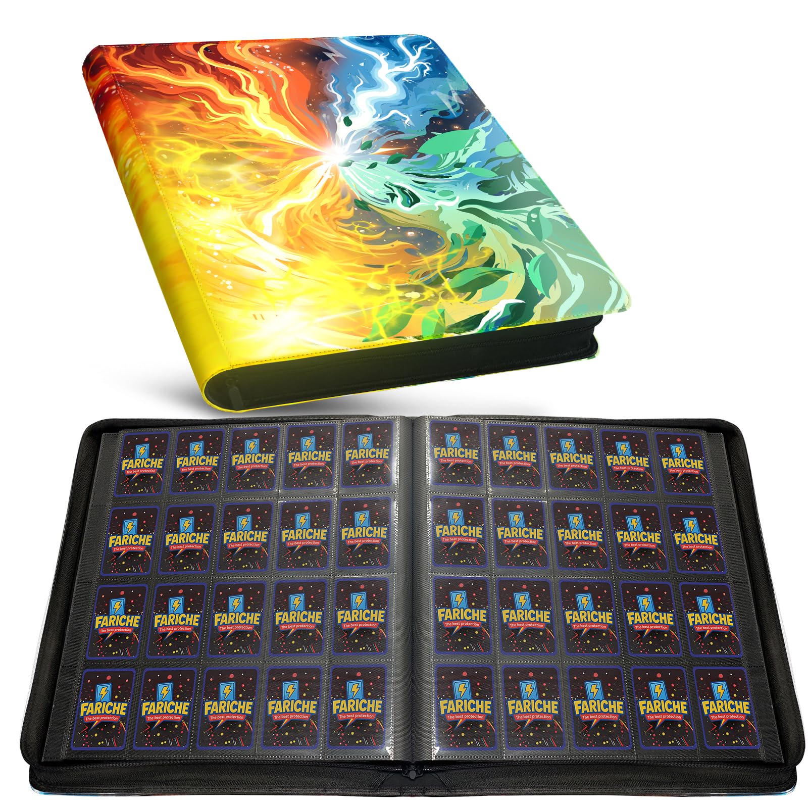 Toploader Kartenbinder für TCG-Karten, 20-Pocket Portable Card Collector Ablum Holder Book Fits 2000 Cards with 50 Removable Sleeve, Waterproof Trading Card Binder Display Storage Carrying Cases