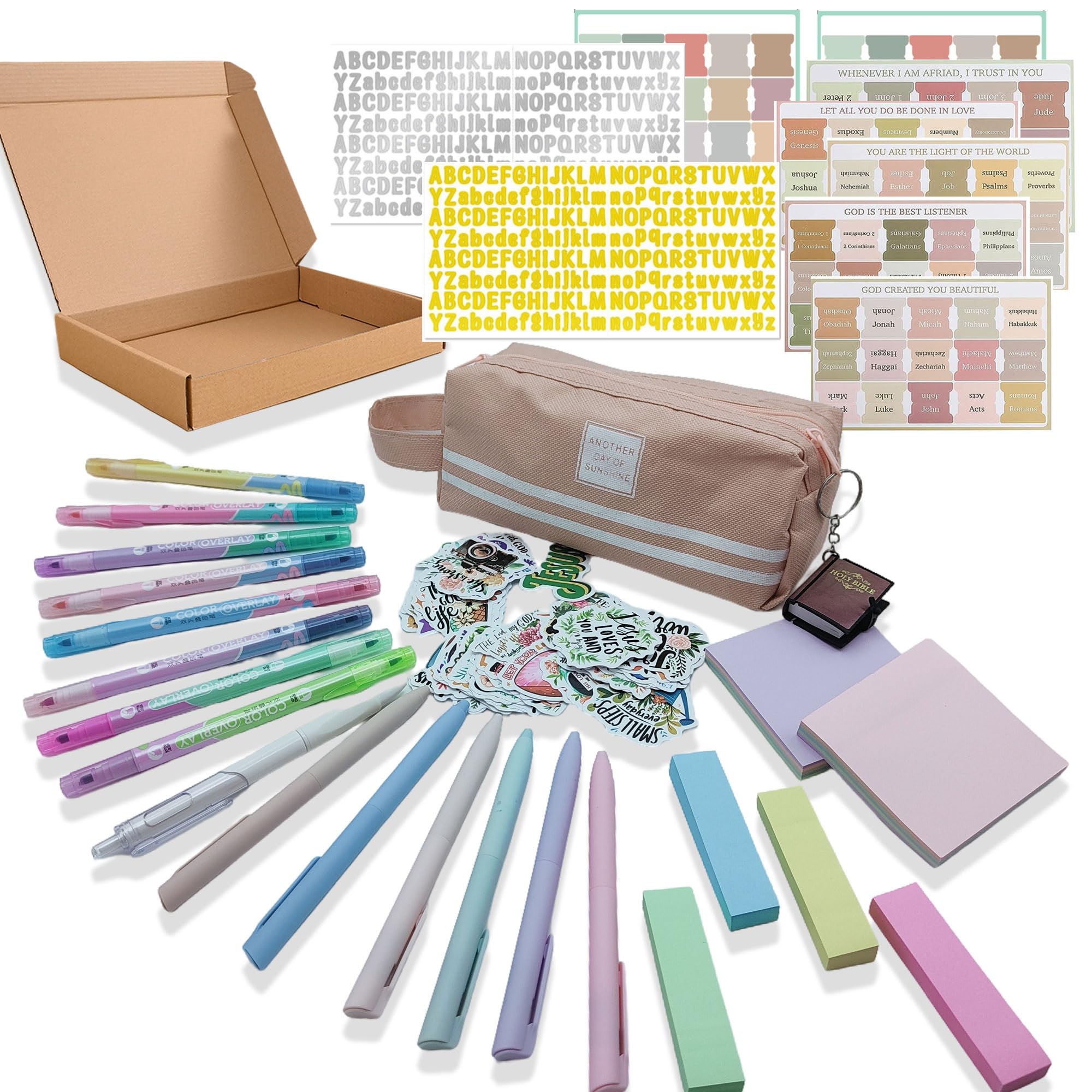 Wanchuan Bible Study Supplies Journaling Kit Highlighters Pens No Bleed Bible Journal Study for Women (Modern)