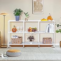 Vista 13 de DCLRN Mesa consola blanca con estante de almacenamiento, perfecta para entrada, vestíbulo, pasillo, sofá, sala de estar, bar y cocina