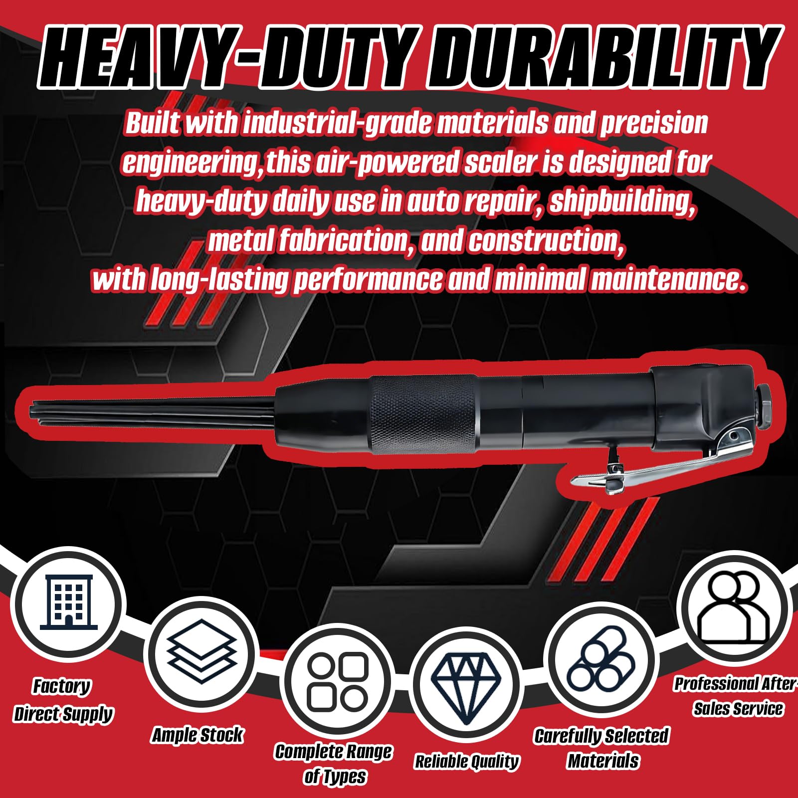 Raspador De Agujas, 4000 Rpm Raspador De Agujas NeumáTico Con 12 Aguja De Acero (3 Mm) Para Eliminar óXido Pintura Escoria De Soldadura Y Suciedad De Superficies MetáLicas