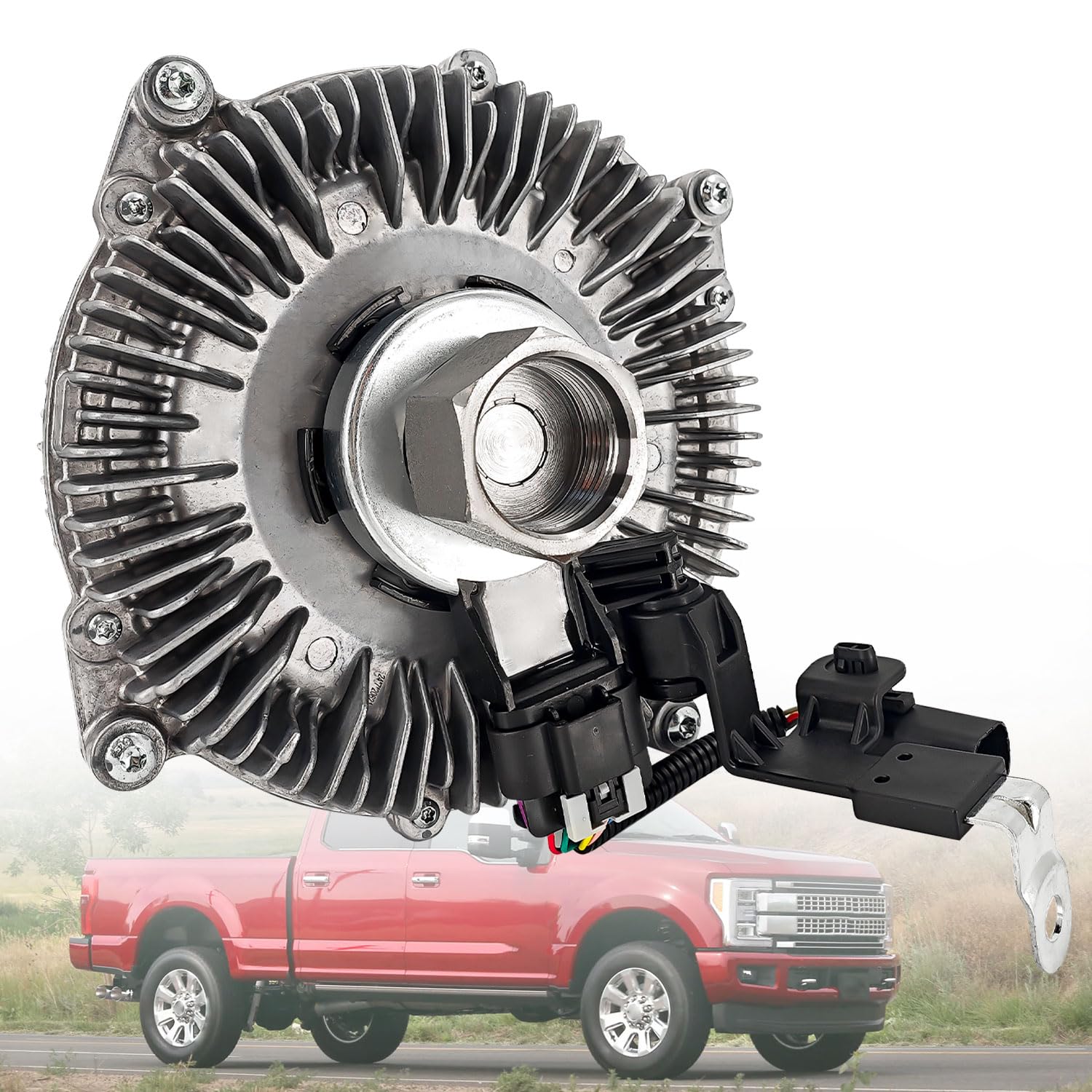 BC3Z8A616D Engine Cooling Fan Clutch Compatible with Ford F-250 F-350 Super Duty (2011-2019) F-450 F-550 Super Duty (2011-2018) F-650 F-750 (2016-2018) 6.7L V8 Cooling Fan Clutch BC3Z8A616CC