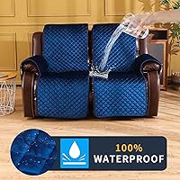 Vista 2 de LUFEIJIASHI Fundas antideslizantes para sofá reclinable de 2 plazas, fundas impermeables para sofá reclinable de 2 asientos, fundas de terciopelo